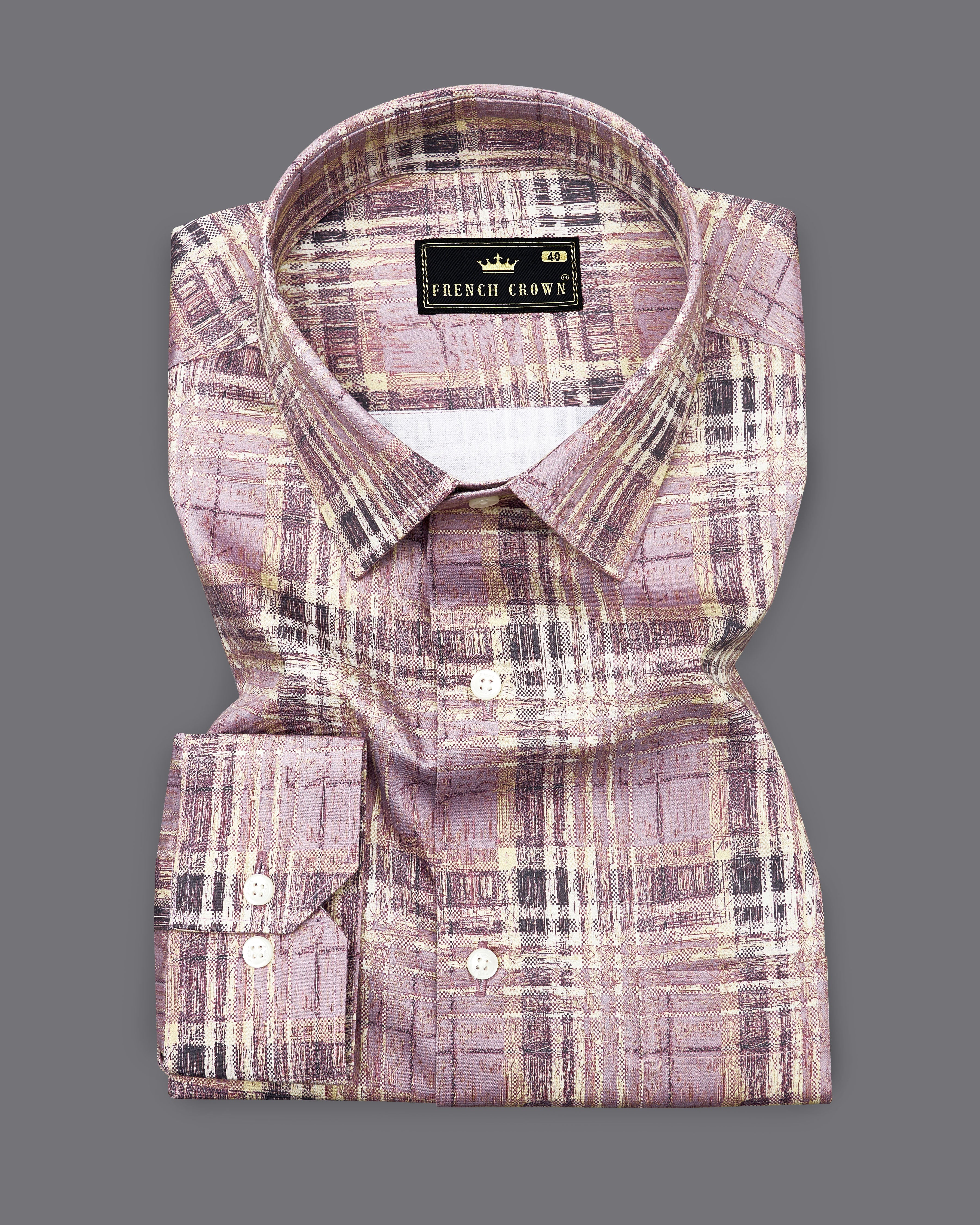 Spun Pearl Pink with Amber Brown Plaid Super Soft Premium Cotton Shirt 9344-38, 9344-H-38, 9344-39, 9344-H-39, 9344-40, 9344-H-40, 9344-42, 9344-H-42, 9344-44, 9344-H-44, 9344-46, 9344-H-46, 9344-48, 9344-H-48, 9344-50, 9344-H-50, 9344-52, 9344-H-52