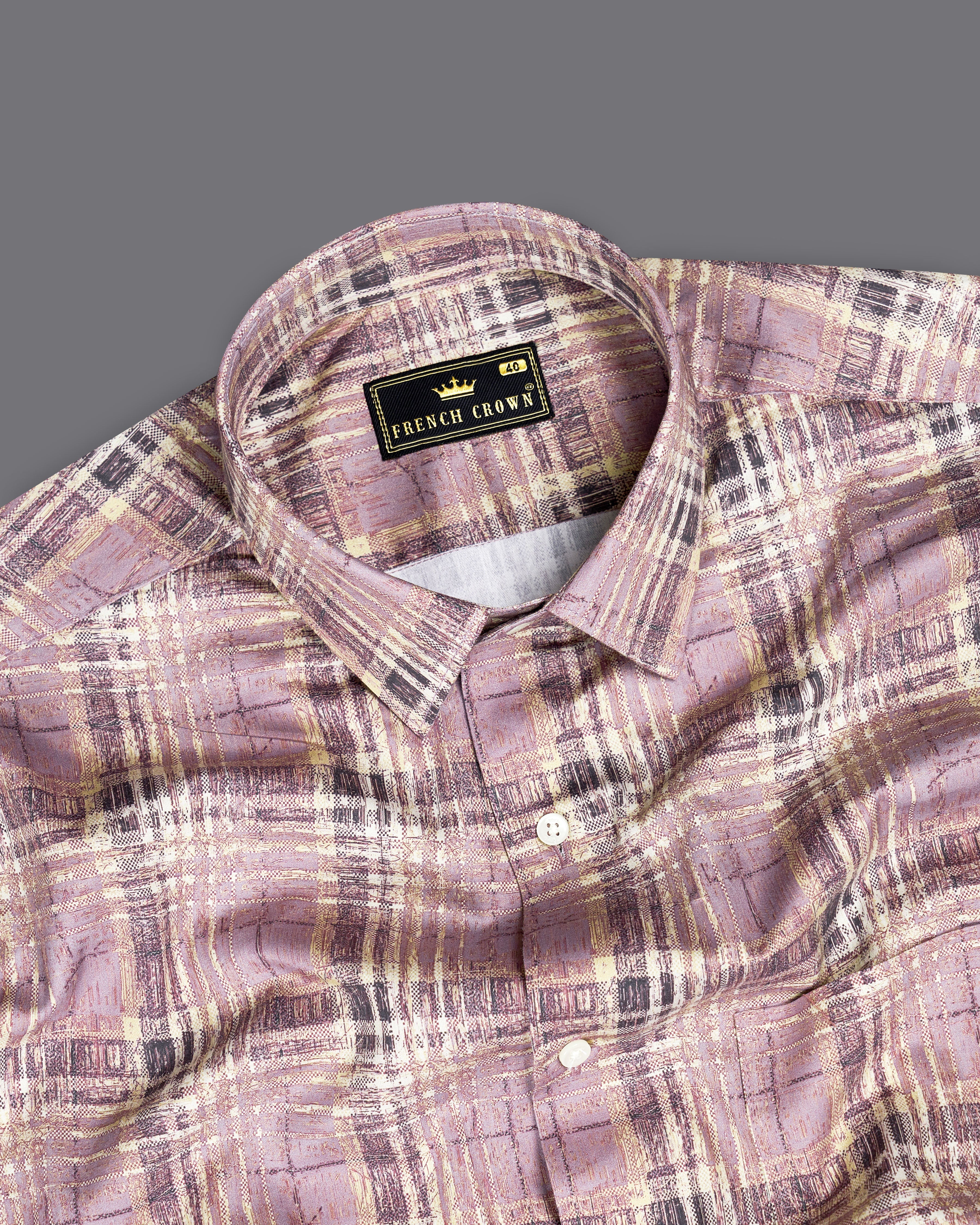 Spun Pearl Pink with Amber Brown Plaid Super Soft Premium Cotton Shirt 9344-38, 9344-H-38, 9344-39, 9344-H-39, 9344-40, 9344-H-40, 9344-42, 9344-H-42, 9344-44, 9344-H-44, 9344-46, 9344-H-46, 9344-48, 9344-H-48, 9344-50, 9344-H-50, 9344-52, 9344-H-52