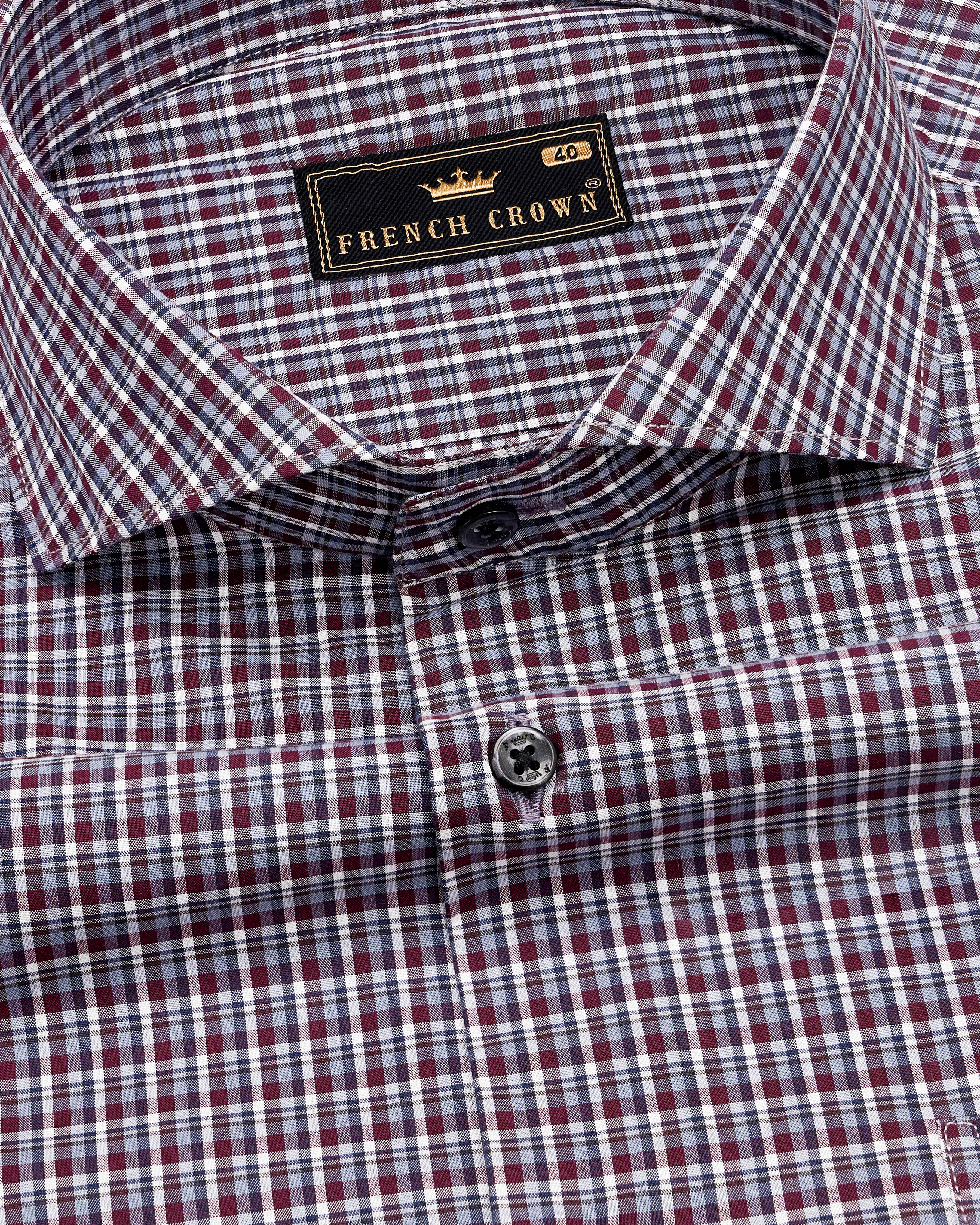 Scarlet Maroon with Gray Checkered Premium Cotton Shirt 9355-CA-BLK-38, 9355-CA-BLK-H-38, 9355-CA-BLK-39, 9355-CA-BLK-H-39, 9355-CA-BLK-40, 9355-CA-BLK-H-40, 9355-CA-BLK-42, 9355-CA-BLK-H-42, 9355-CA-BLK-44, 9355-CA-BLK-H-44, 9355-CA-BLK-46, 9355-CA-BLK-H-46, 9355-CA-BLK-48, 9355-CA-BLK-H-48, 9355-CA-BLK-50, 9355-CA-BLK-H-50, 9355-CA-BLK-52, 9355-CA-BLK-H-52