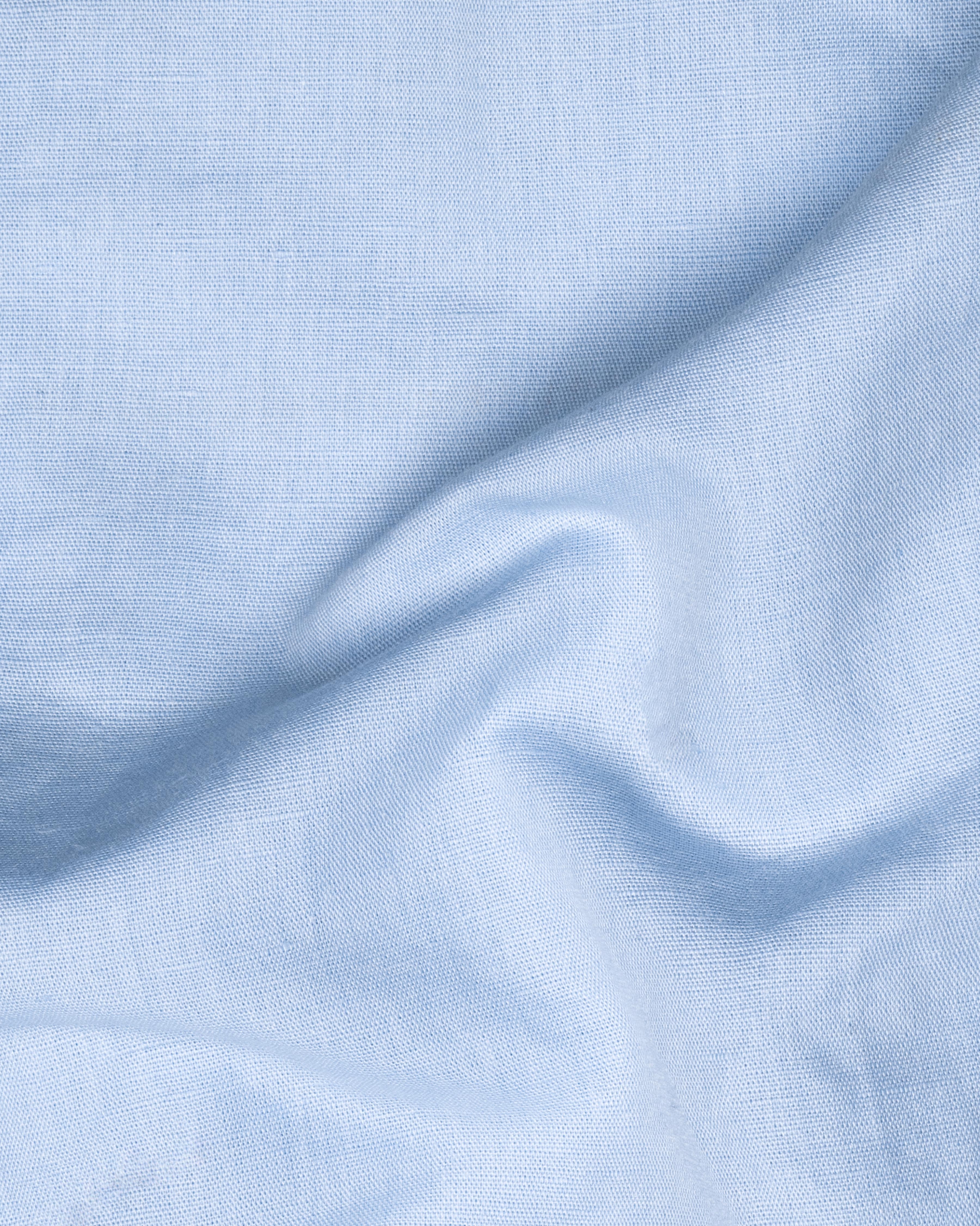 Pale Aqua Blue Luxurious Linen Shirt