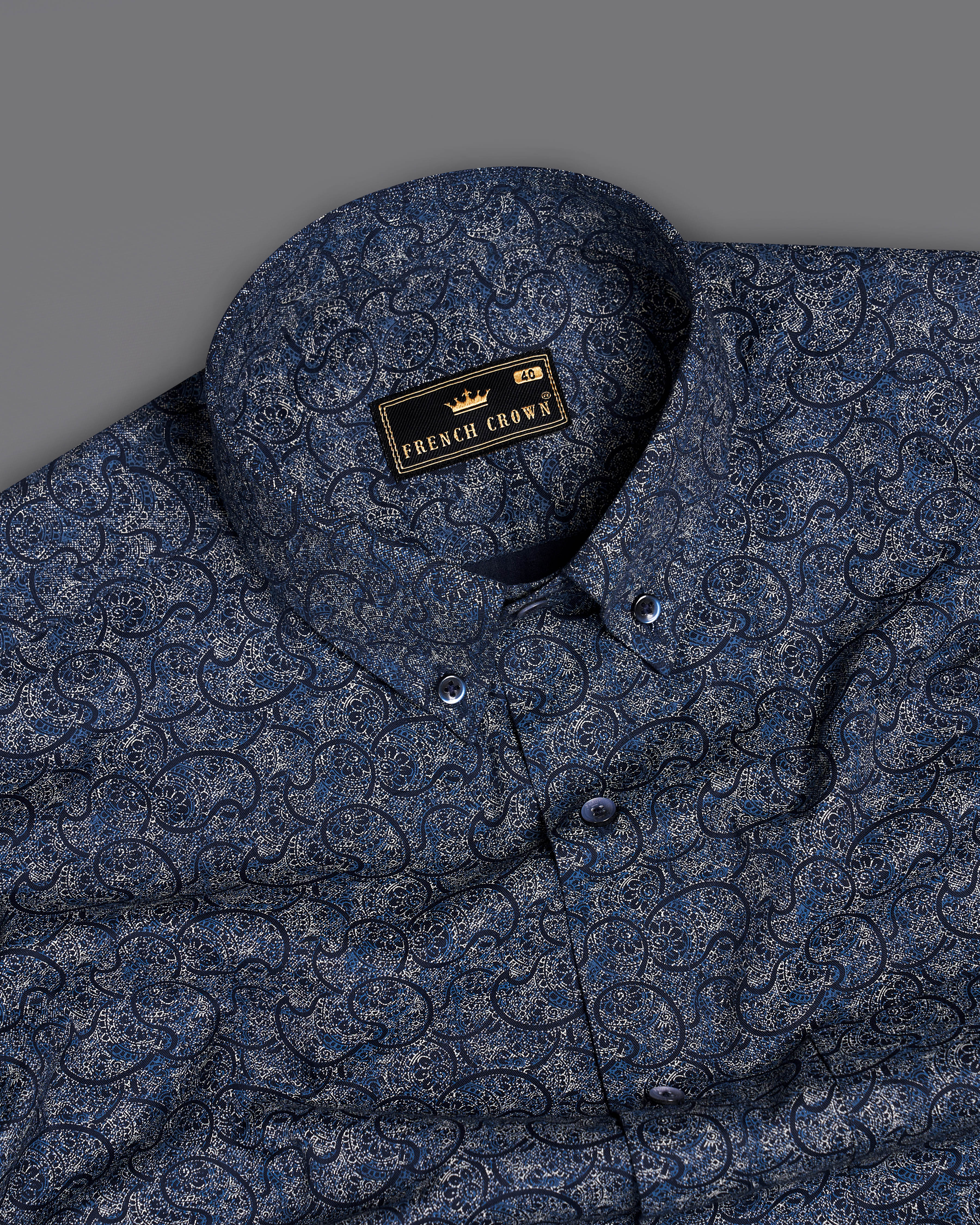 Rhino Blue with Vulcan Black Paisley Textured Royal Oxford Shirt 9403-BD-BLE-38, 9403-BD-BLE-H-38, 9403-BD-BLE-39, 9403-BD-BLE-H-39, 9403-BD-BLE-40, 9403-BD-BLE-H-40, 9403-BD-BLE-42, 9403-BD-BLE-H-42, 9403-BD-BLE-44, 9403-BD-BLE-H-44, 9403-BD-BLE-46, 9403-BD-BLE-H-46, 9403-BD-BLE-48, 9403-BD-BLE-H-48, 9403-BD-BLE-50, 9403-BD-BLE-H-50, 9403-BD-BLE-52, 9403-BD-BLE-H-52