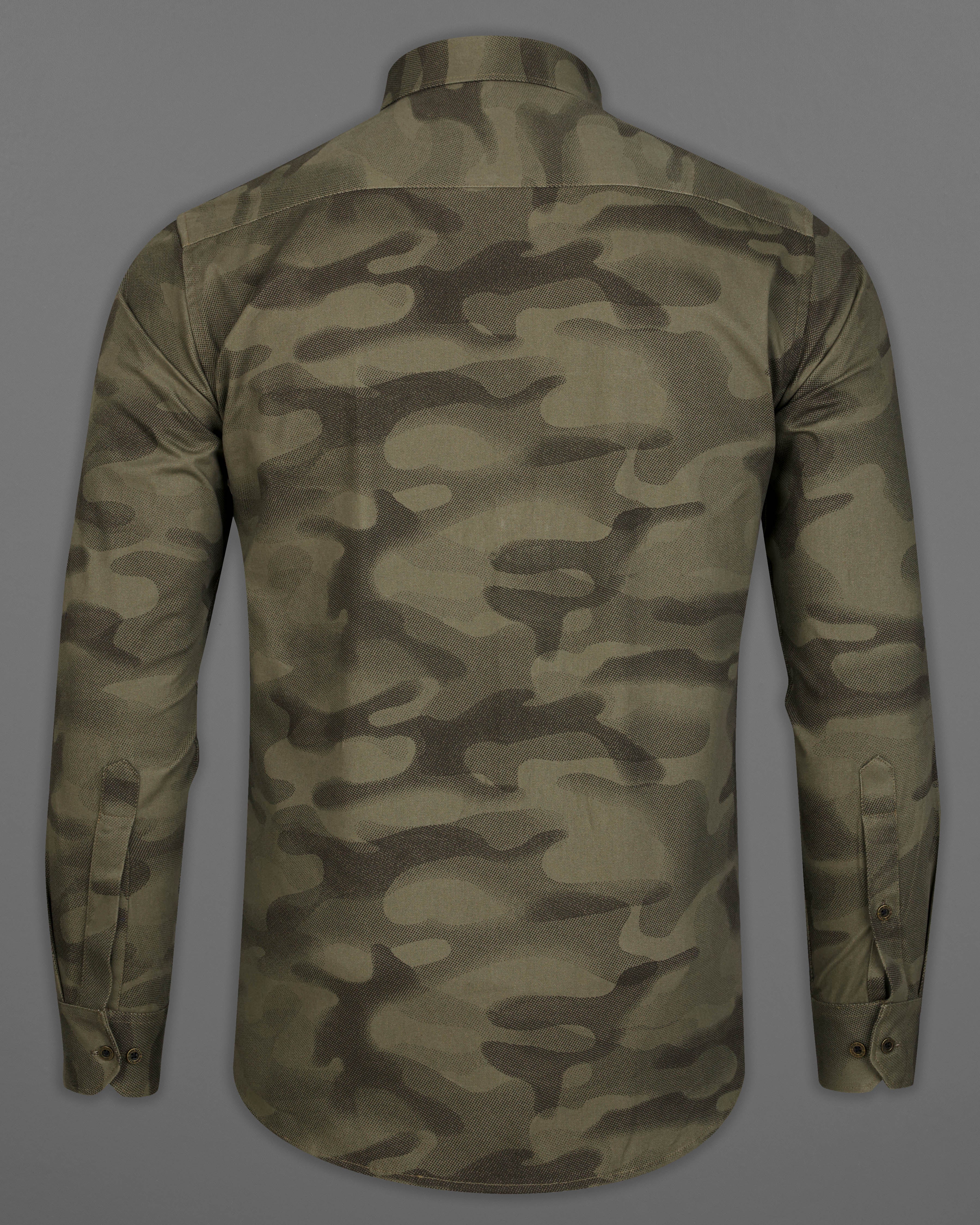 Clay Creek Brown with Iridium Green Camouflage Royal Oxford Overshirt/Shacket