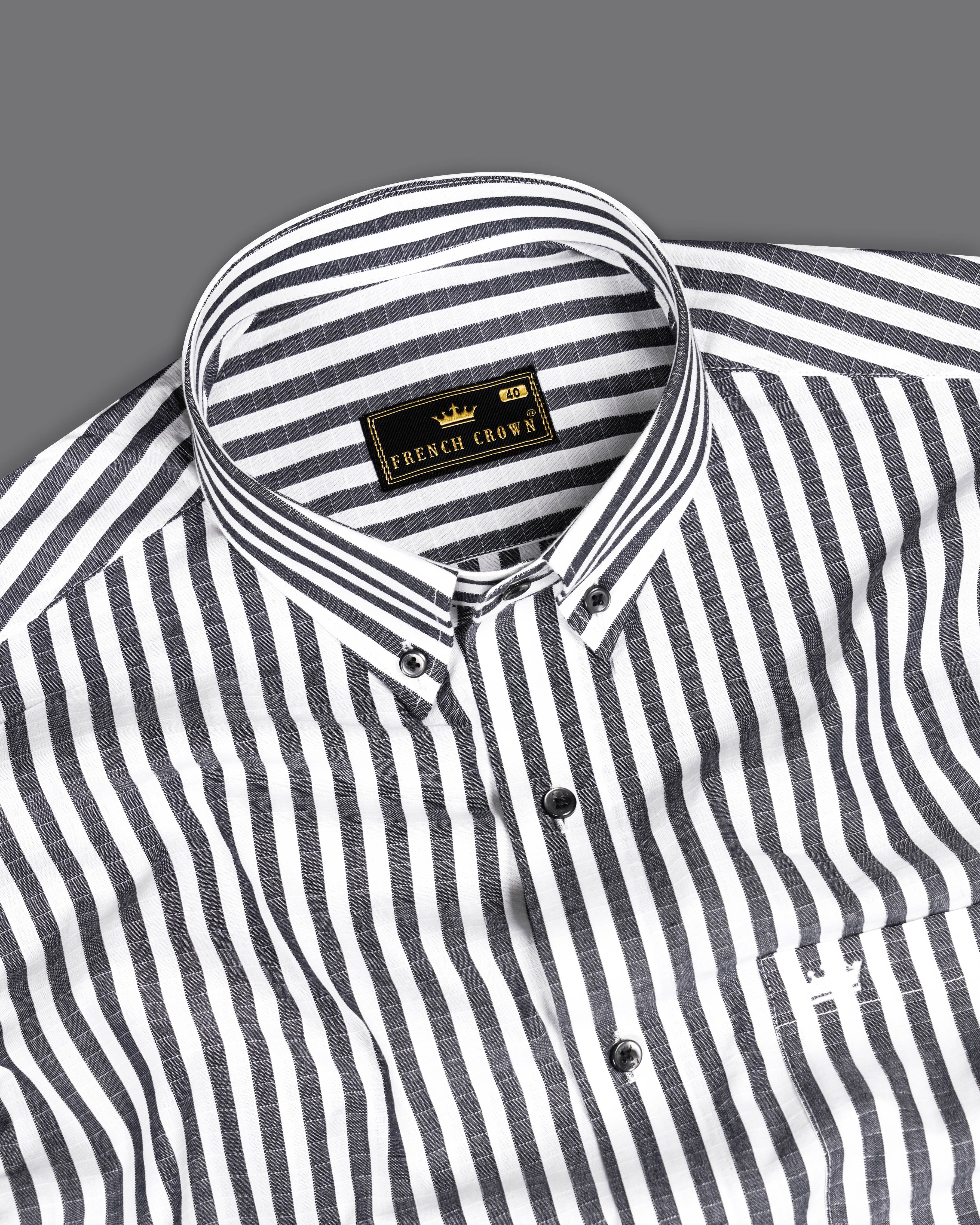 Charcoal Gray and White Striped Dobby Textured Premium Giza Cotton Shirt 9427-BD-BLK-38, 9427-BD-BLK-H-38, 9427-BD-BLK-39, 9427-BD-BLK-H-39, 9427-BD-BLK-40, 9427-BD-BLK-H-40, 9427-BD-BLK-42, 9427-BD-BLK-H-42, 9427-BD-BLK-44, 9427-BD-BLK-H-44, 9427-BD-BLK-46, 9427-BD-BLK-H-46, 9427-BD-BLK-48, 9427-BD-BLK-H-48, 9427-BD-BLK-50, 9427-BD-BLK-H-50, 9427-BD-BLK-52, 9427-BD-BLK-H-52