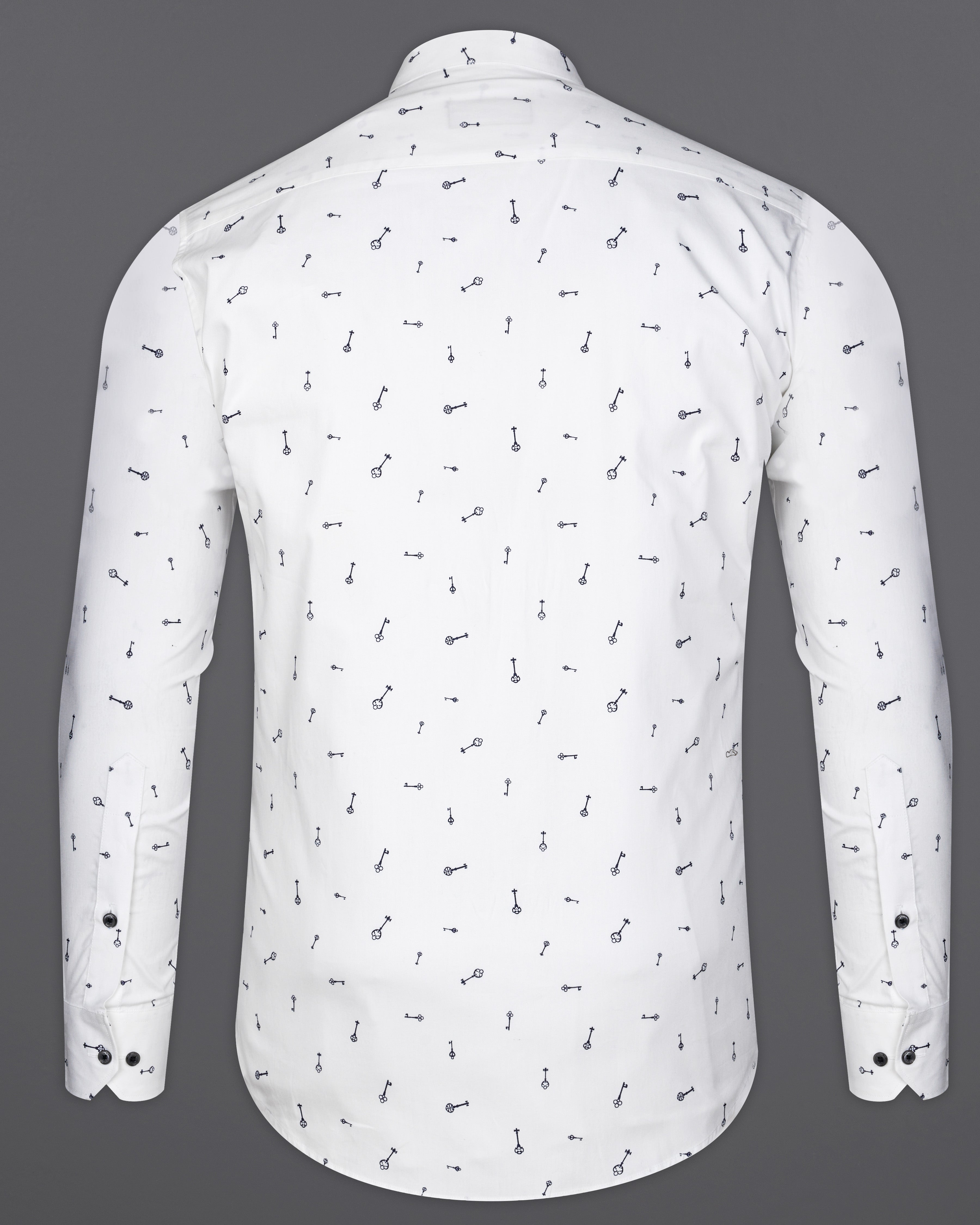 Bright White Casual/Formal Prints Premium Cotton Shirt For Men