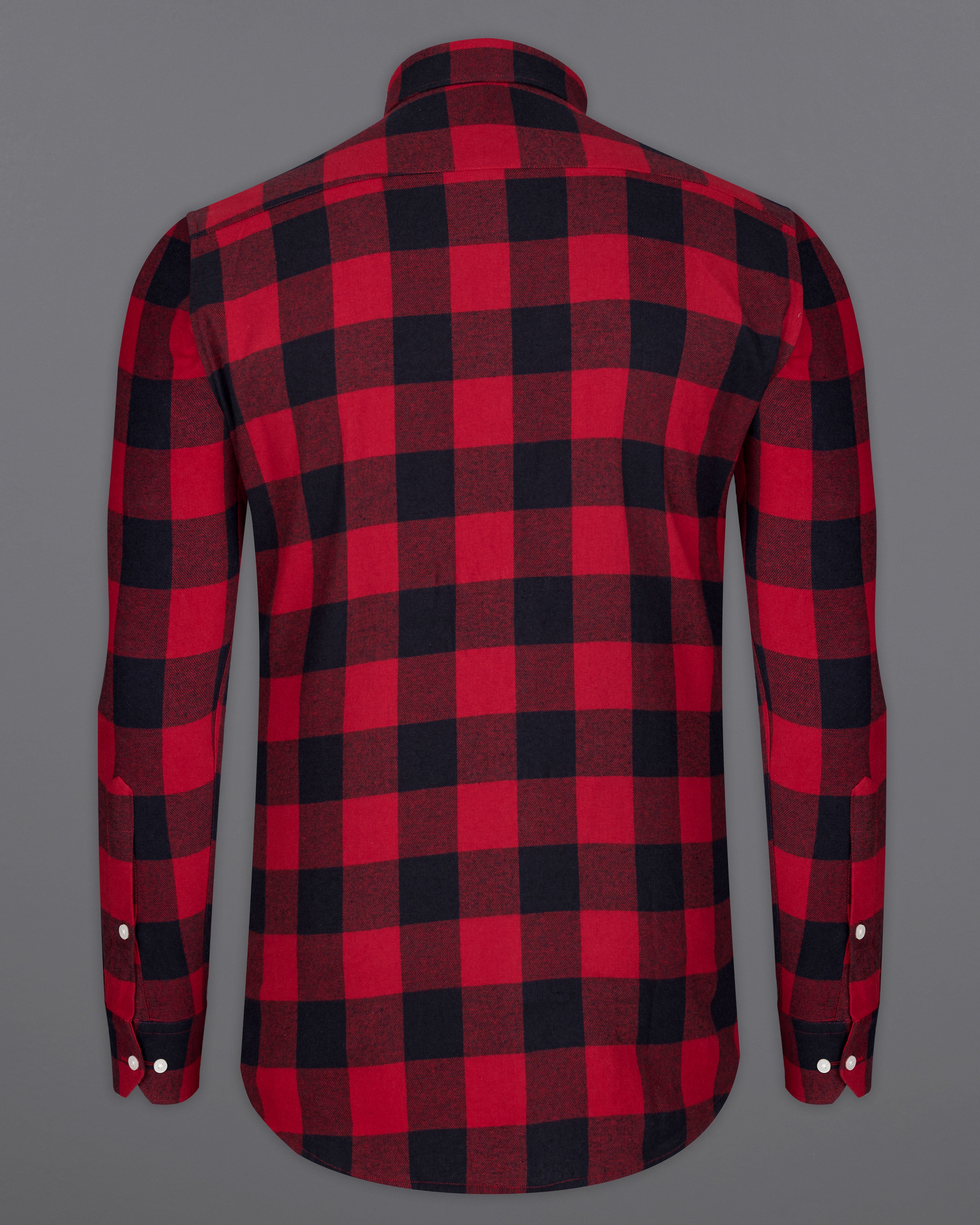 Carmine Red and Black Checked Flannel Overshirt/Shacket 9458-BD-OS-38, 9458-BD-OS-H-38, 9458-BD-OS-39, 9458-BD-OS-H-39, 9458-BD-OS-40, 9458-BD-OS-H-40, 9458-BD-OS-42, 9458-BD-OS-H-42, 9458-BD-OS-44, 9458-BD-OS-H-44, 9458-BD-OS-46, 9458-BD-OS-H-46, 9458-BD-OS-48, 9458-BD-OS-H-48, 9458-BD-OS-50, 9458-BD-OS-H-50, 9458-BD-OS-52, 9458-BD-OS-H-52