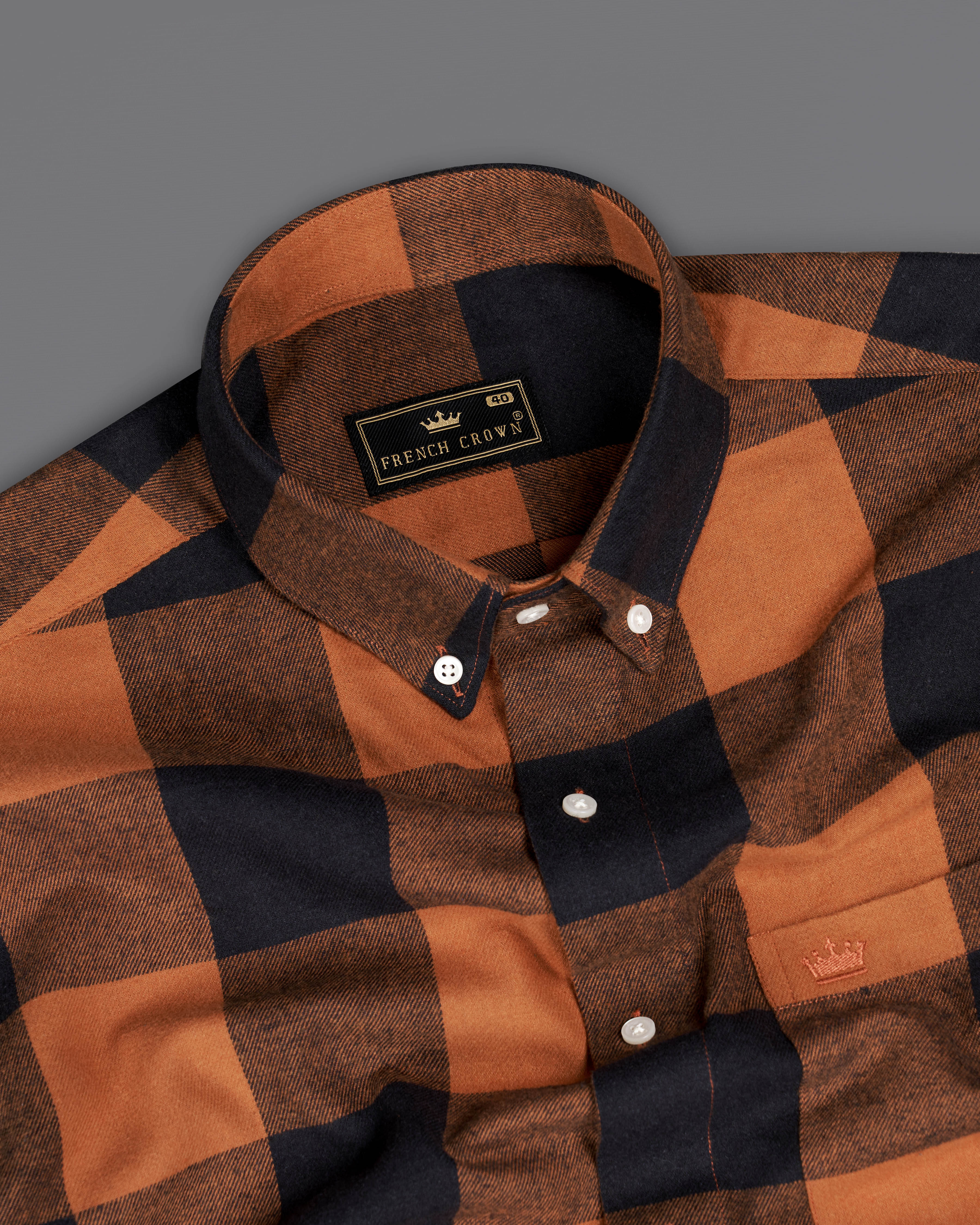 Sepia Orange and Black Checked Flannel Overshirt 9460-BD-OS-38, 9460-BD-OS-H-38, 9460-BD-OS-39, 9460-BD-OS-H-39, 9460-BD-OS-40, 9460-BD-OS-H-40, 9460-BD-OS-42, 9460-BD-OS-H-42, 9460-BD-OS-44, 9460-BD-OS-H-44, 9460-BD-OS-46, 9460-BD-OS-H-46, 9460-BD-OS-48, 9460-BD-OS-H-48, 9460-BD-OS-50, 9460-BD-OS-H-50, 9460-BD-OS-52, 9460-BD-OS-H-52