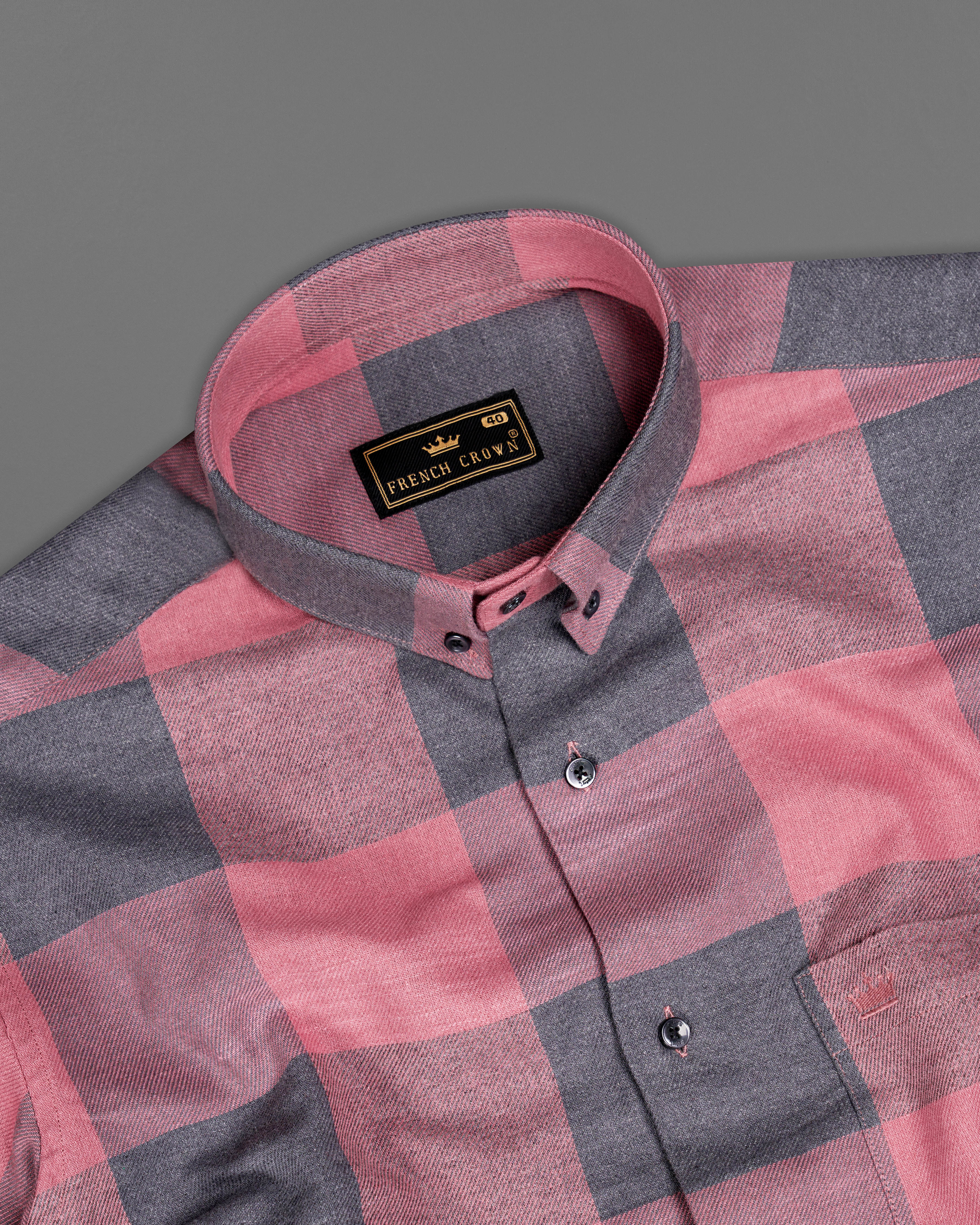 Turkish Pink with Gravel Gray Twill Checked Premium Cotton Overshirt 9463-BD-BLK-OS-38, 9463-BD-BLK-OS-H-38, 9463-BD-BLK-OS-39, 9463-BD-BLK-OS-H-39, 9463-BD-BLK-OS-40, 9463-BD-BLK-OS-H-40, 9463-BD-BLK-OS-42, 9463-BD-BLK-OS-H-42, 9463-BD-BLK-OS-44, 9463-BD-BLK-OS-H-44, 9463-BD-BLK-OS-46, 9463-BD-BLK-OS-H-46, 9463-BD-BLK-OS-48, 9463-BD-BLK-OS-H-48, 9463-BD-BLK-OS-50, 9463-BD-BLK-OS-H-50, 9463-BD-BLK-OS-52, 9463-BD-BLK-OS-H-52