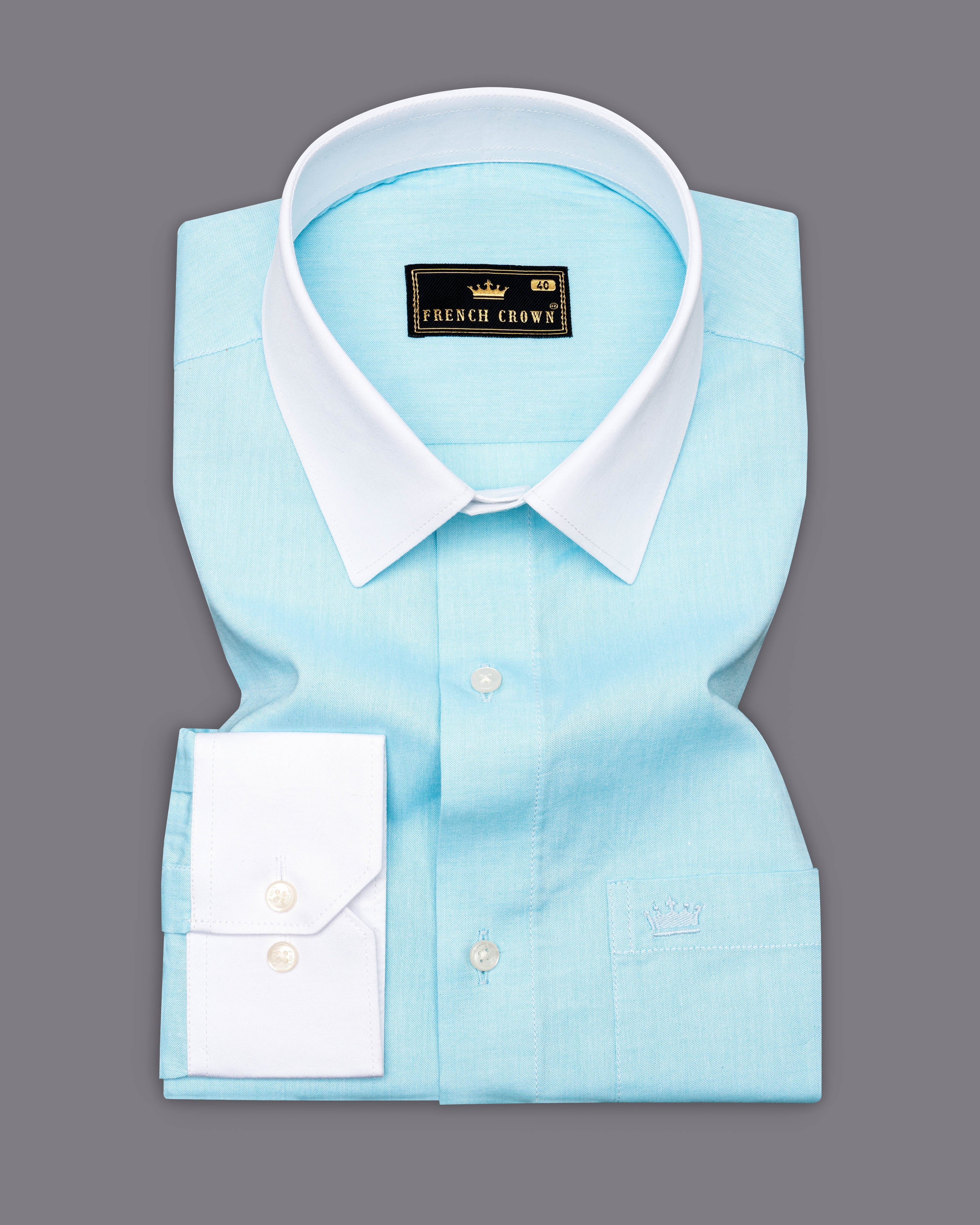 Charlotte Blue with White Collar and Cuffs Royal Oxford Shirt 9496-WCC-38, 9496-WCC-H-38, 9496-WCC-39, 9496-WCC-H-39, 9496-WCC-40, 9496-WCC-H-40, 9496-WCC-42, 9496-WCC-H-42, 9496-WCC-44, 9496-WCC-H-44, 9496-WCC-46, 9496-WCC-H-46, 9496-WCC-48, 9496-WCC-H-48, 9496-WCC-50, 9496-WCC-H-50, 9496-WCC-52, 9496-WCC-H-52