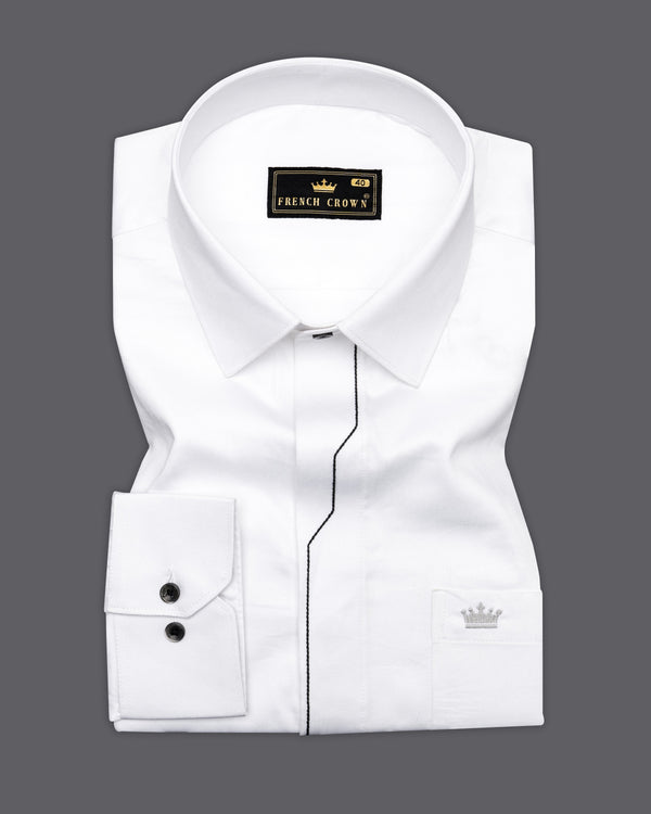 Bright White Subtle Sheen with Black Thread Work Super Soft Premium Cotton Designer Shirt 9528-BLK-P418-38, 9528-BLK-P418-H-38, 9528-BLK-P418-39, 9528-BLK-P418-H-39, 9528-BLK-P418-40, 9528-BLK-P418-H-40, 9528-BLK-P418-42, 9528-BLK-P418-H-42, 9528-BLK-P418-44, 9528-BLK-P418-H-44, 9528-BLK-P418-46, 9528-BLK-P418-H-46, 9528-BLK-P418-48, 9528-BLK-P418-H-48, 9528-BLK-P418-50, 9528-BLK-P418-H-50, 9528-BLK-P418-52, 9528-BLK-P418-H-52