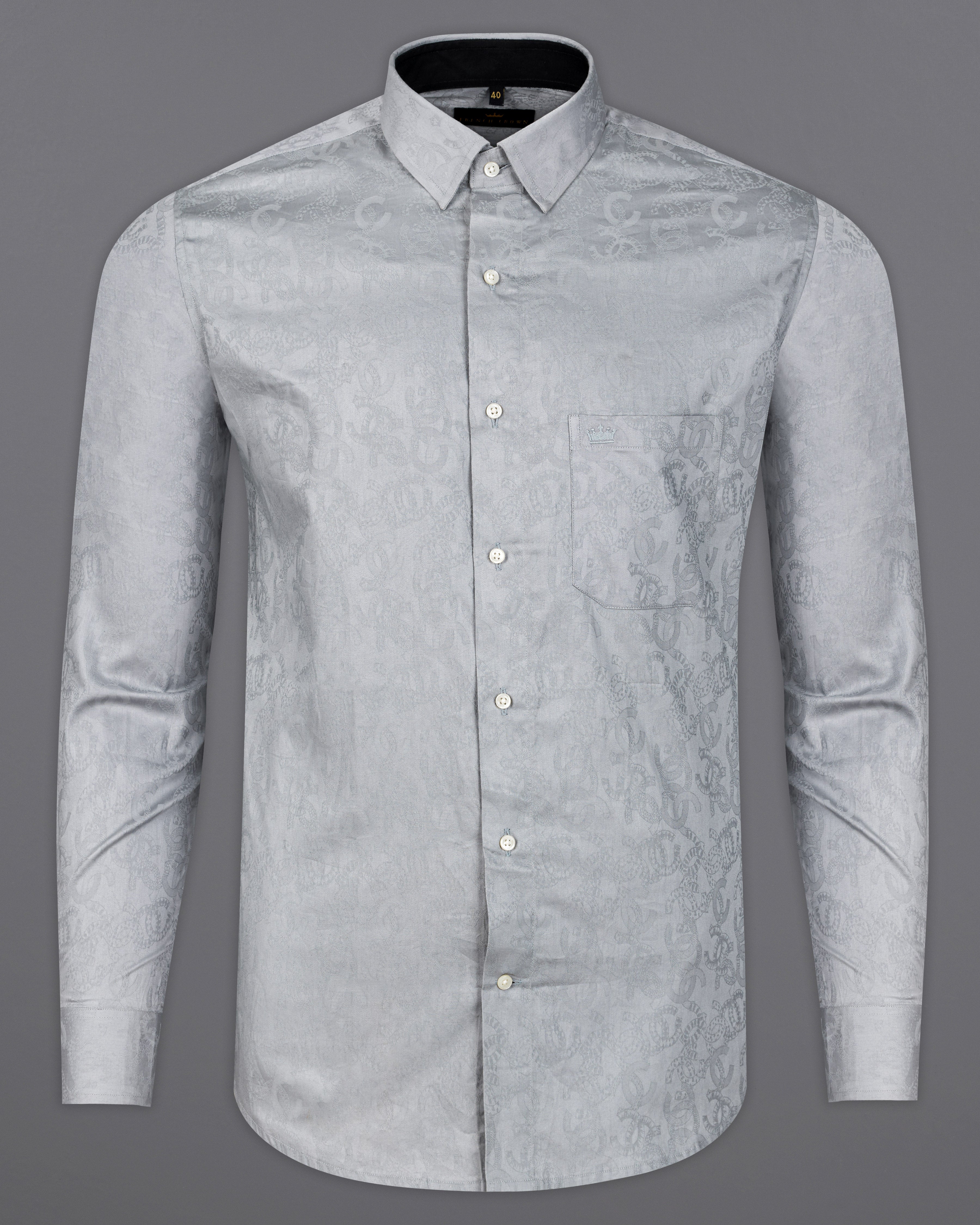 Metallic Gray Jacquard Textured Premium Giza Cotton Shirt 9661-CP-38,9661-CP-H-38,9661-CP-39,9661-CP-H-39,9661-CP-40,9661-CP-H-40,9661-CP-42,9661-CP-H-42,9661-CP-44,9661-CP-H-44,9661-CP-46,9661-CP-H-46,9661-CP-48,9661-CP-H-48,9661-CP-50,9661-CP-H-50,9661-CP-52,9661-CP-H-52