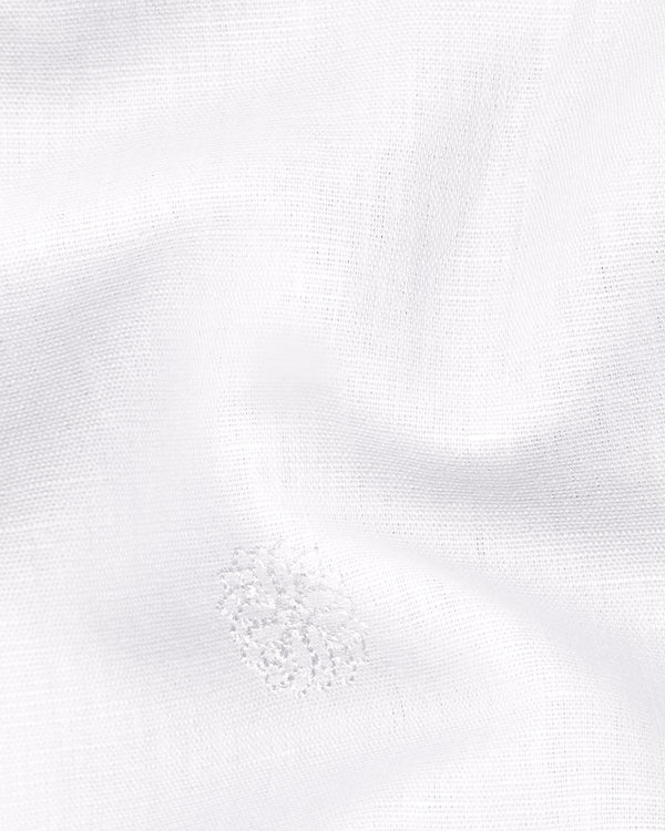 Bright White Embroidered Luxurious Linen Shirt 9726-38, 9726-H-38, 9726-39, 9726-H-39, 9726-40, 9726-H-40, 9726-42, 9726-H-42, 9726-44, 9726-H-44, 9726-46, 9726-H-46, 9726-48, 9726-H-48, 9726-50, 9726-H-50, 9726-52, 9726-H-52
