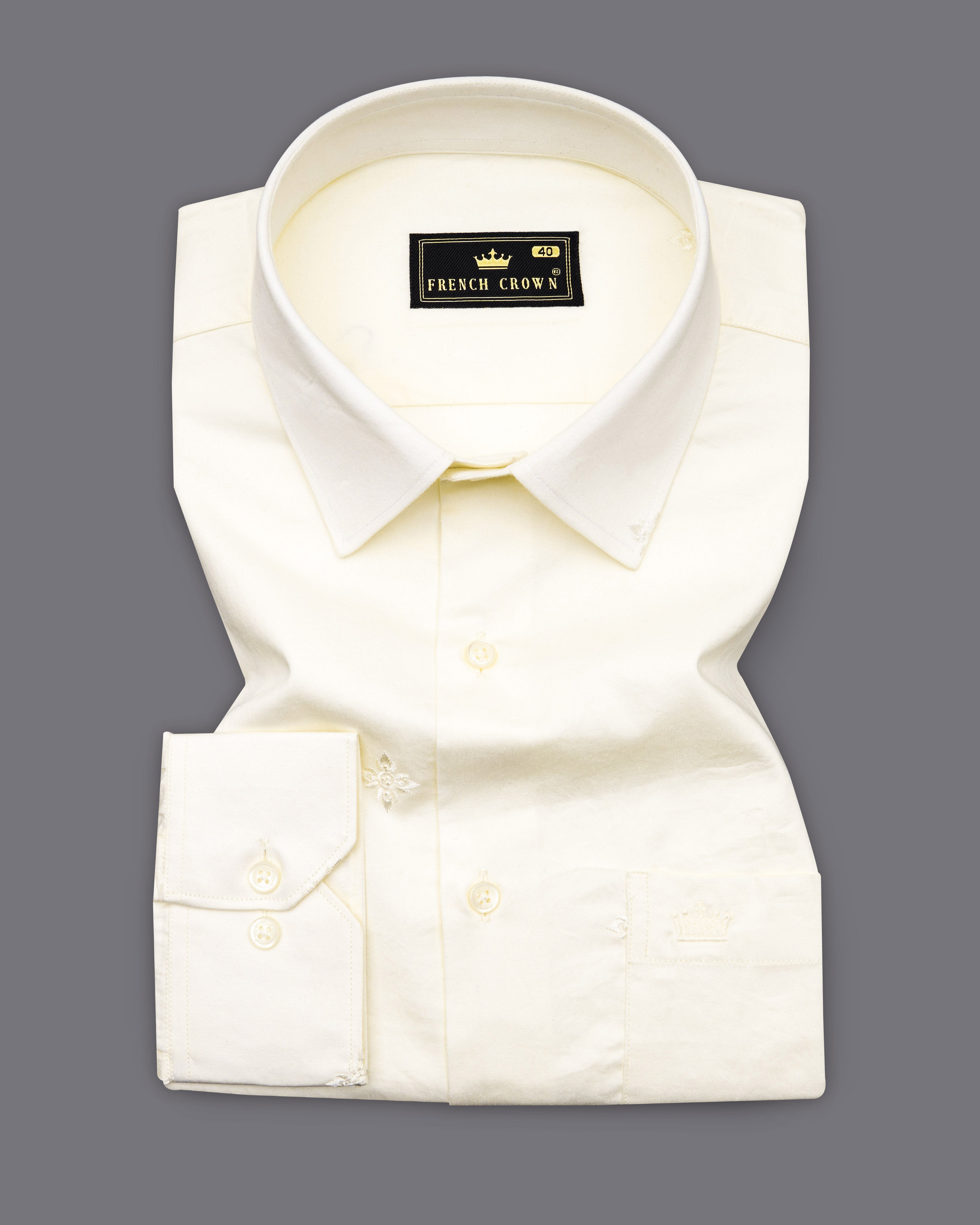 Wheatfield Cream Embroidered Textured Super Soft Premium Cotton Shirt 9735-38, 9735-H-38, 9735-39, 9735-H-39, 9735-40, 9735-H-40, 9735-42, 9735-H-42, 9735-44, 9735-H-44, 9735-46, 9735-H-46, 9735-48, 9735-H-48, 9735-50, 9735-H-50, 9735-52, 9735-H-52