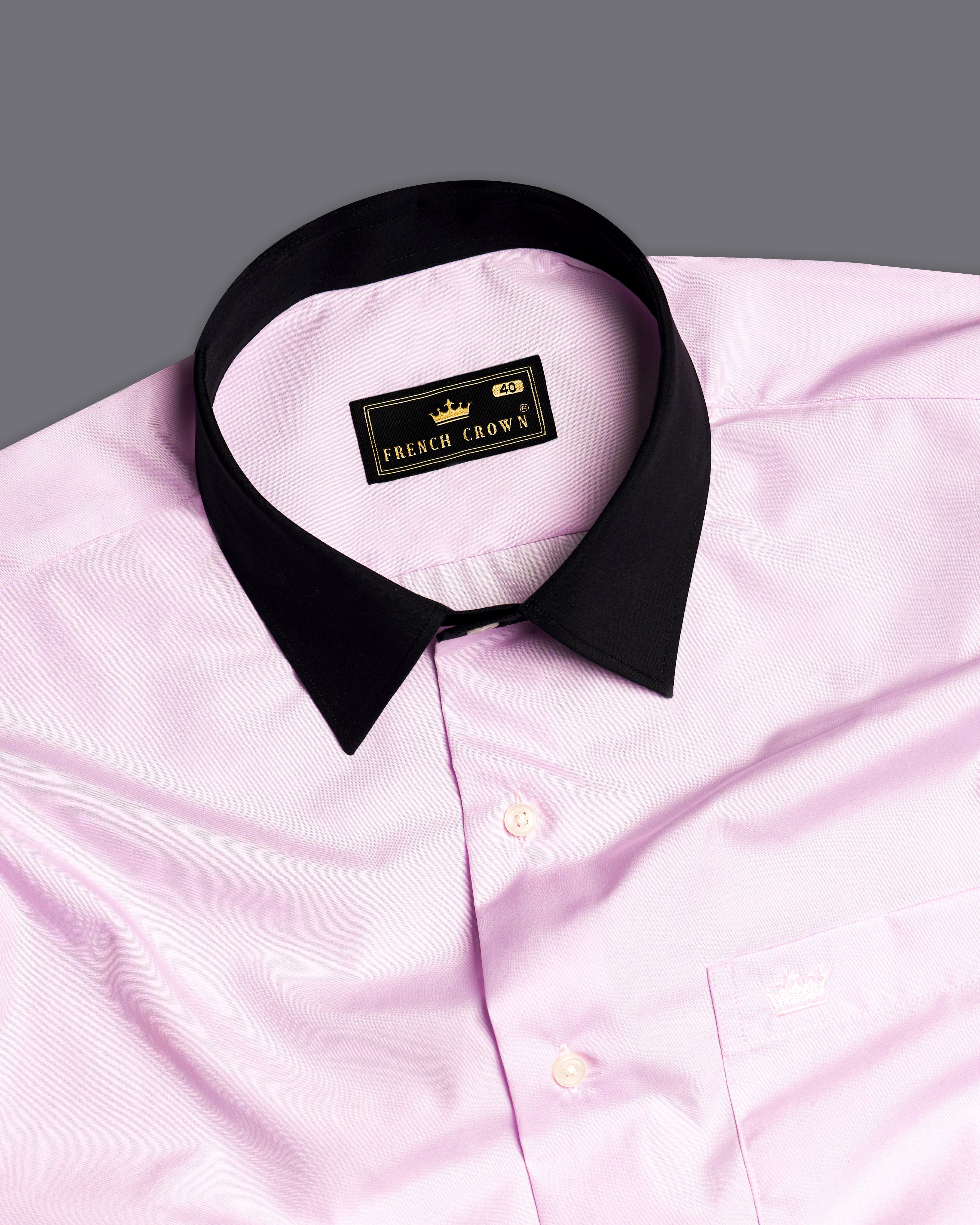 Pastel Pink with Black Collar and Cuff Premium Cotton Shirt 9749-BCC-38, 9749-BCC-H-38, 9749-BCC-39, 9749-BCC-H-39, 9749-BCC-40, 9749-BCC-H-40, 9749-BCC-42, 9749-BCC-H-42, 9749-BCC-44, 9749-BCC-H-44, 9749-BCC-46, 9749-BCC-H-46, 9749-BCC-48, 9749-BCC-H-48, 9749-BCC-50, 9749-BCC-H-50, 9749-BCC-52, 9749-BCC-H-52