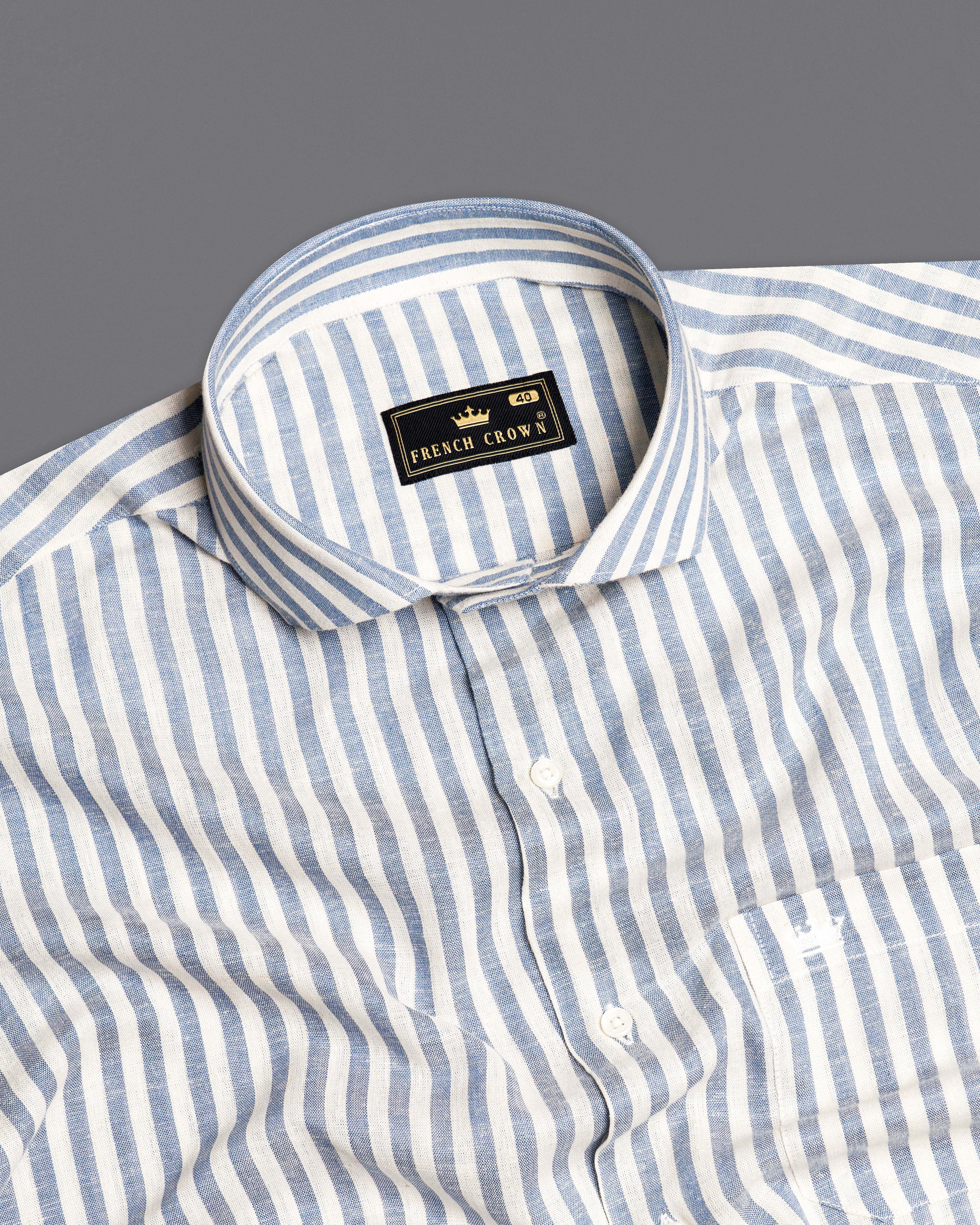 Heather Blue and Off White Striped Luxurious Linen Shirt 9768-CA-38, 9768-CA-H-38, 9768-CA-39, 9768-CA-H-39, 9768-CA-40, 9768-CA-H-40, 9768-CA-42, 9768-CA-H-42, 9768-CA-44, 9768-CA-H-44, 9768-CA-46, 9768-CA-H-46, 9768-CA-48, 9768-CA-H-48, 9768-CA-50, 9768-CA-H-50, 9768-CA-52, 9768-CA-H-52