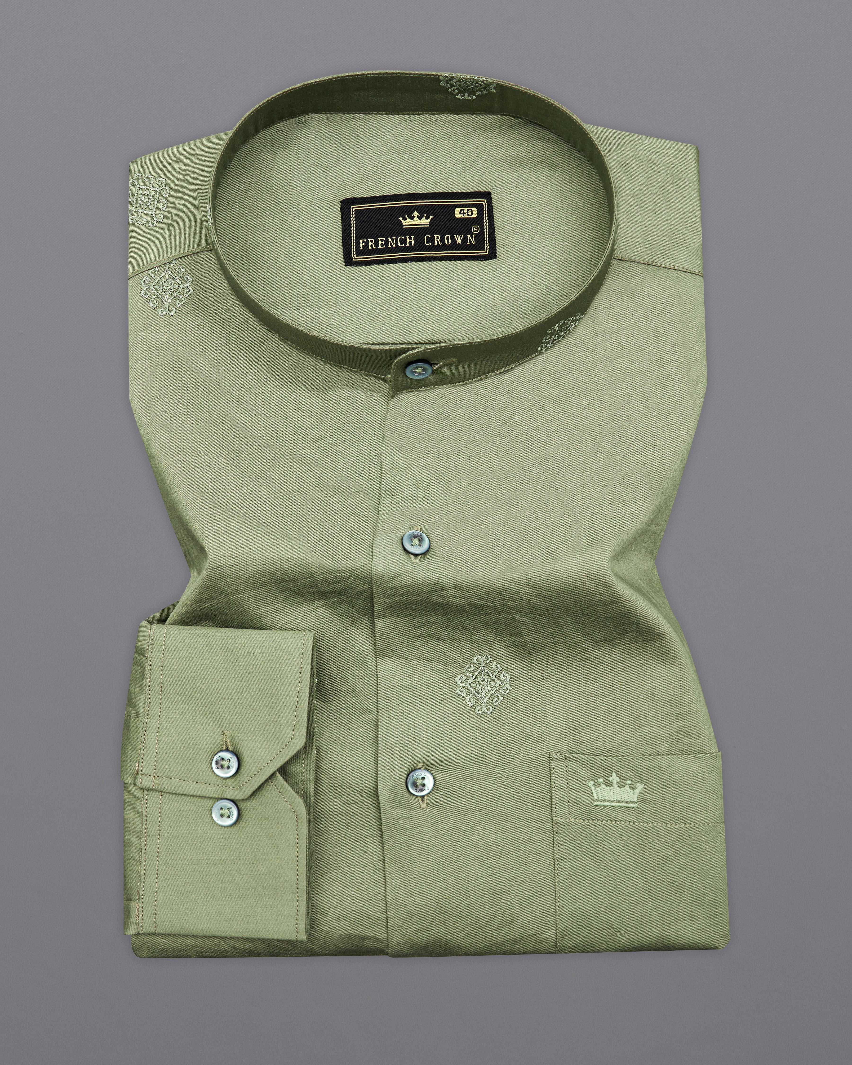 Cement Green Embroidered Super Soft Premium Cotton Shirt 9821-M-GR-38, 9821-M-GR-H-38, 9821-M-GR-39, 9821-M-GR-H-39, 9821-M-GR-40, 9821-M-GR-H-40, 9821-M-GR-42, 9821-M-GR-H-42, 9821-M-GR-44, 9821-M-GR-H-44, 9821-M-GR-46, 9821-M-GR-H-46, 9821-M-GR-48, 9821-M-GR-H-48, 9821-M-GR-50, 9821-M-GR-H-50, 9821-M-GR-52, 9821-M-GR-H-52