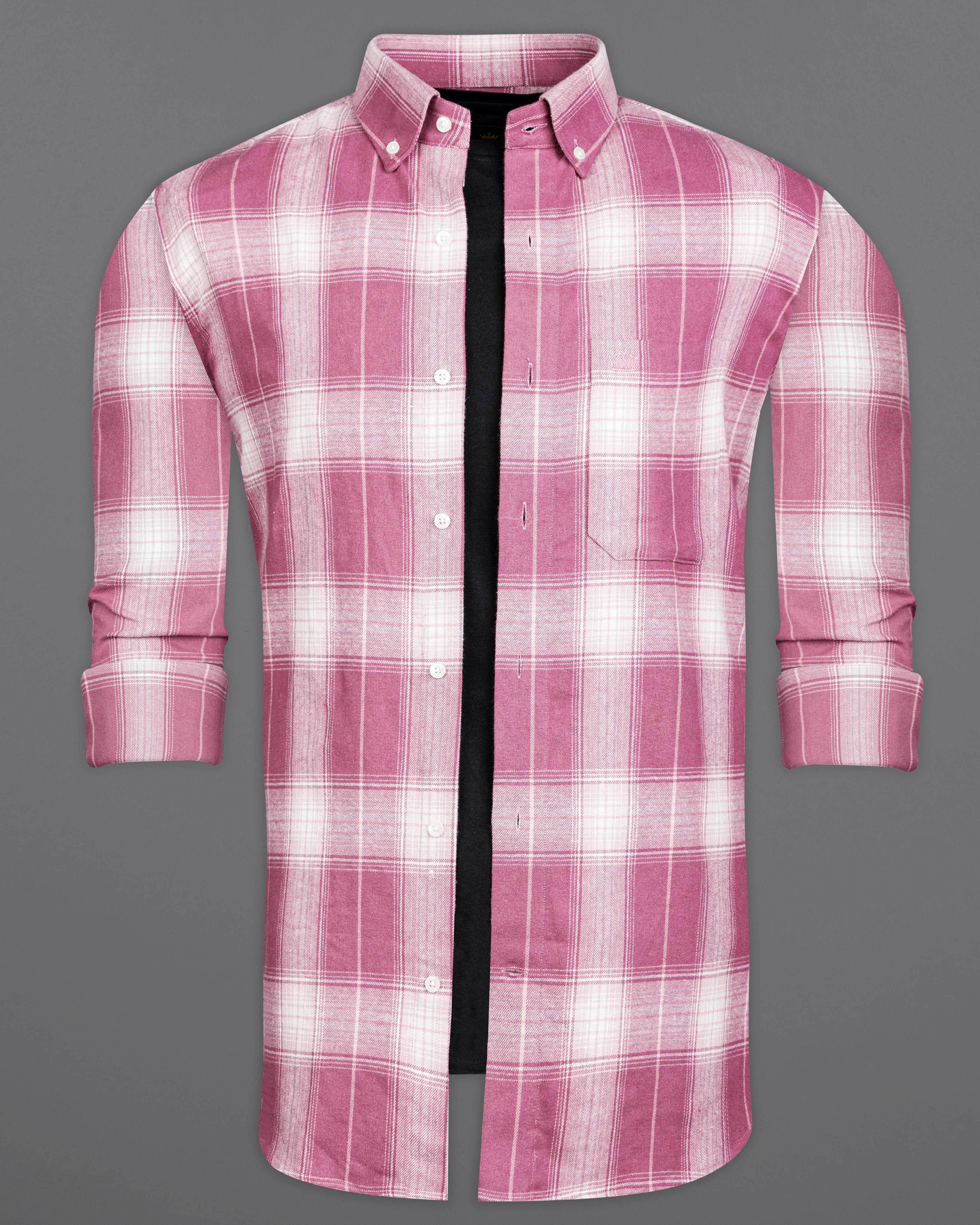 Tapestry Pink with White Plaid Flannel Overshirt/Shacket 9850-BD-OS-38, 9850-BD-OS-H-38, 9850-BD-OS-39, 9850-BD-OS-H-39, 9850-BD-OS-40, 9850-BD-OS-H-40, 9850-BD-OS-42, 9850-BD-OS-H-42, 9850-BD-OS-44, 9850-BD-OS-H-44, 9850-BD-OS-46, 9850-BD-OS-H-46, 9850-BD-OS-48, 9850-BD-OS-H-48, 9850-BD-OS-50, 9850-BD-OS-H-50, 9850-BD-OS-52, 9850-BD-OS-H-52