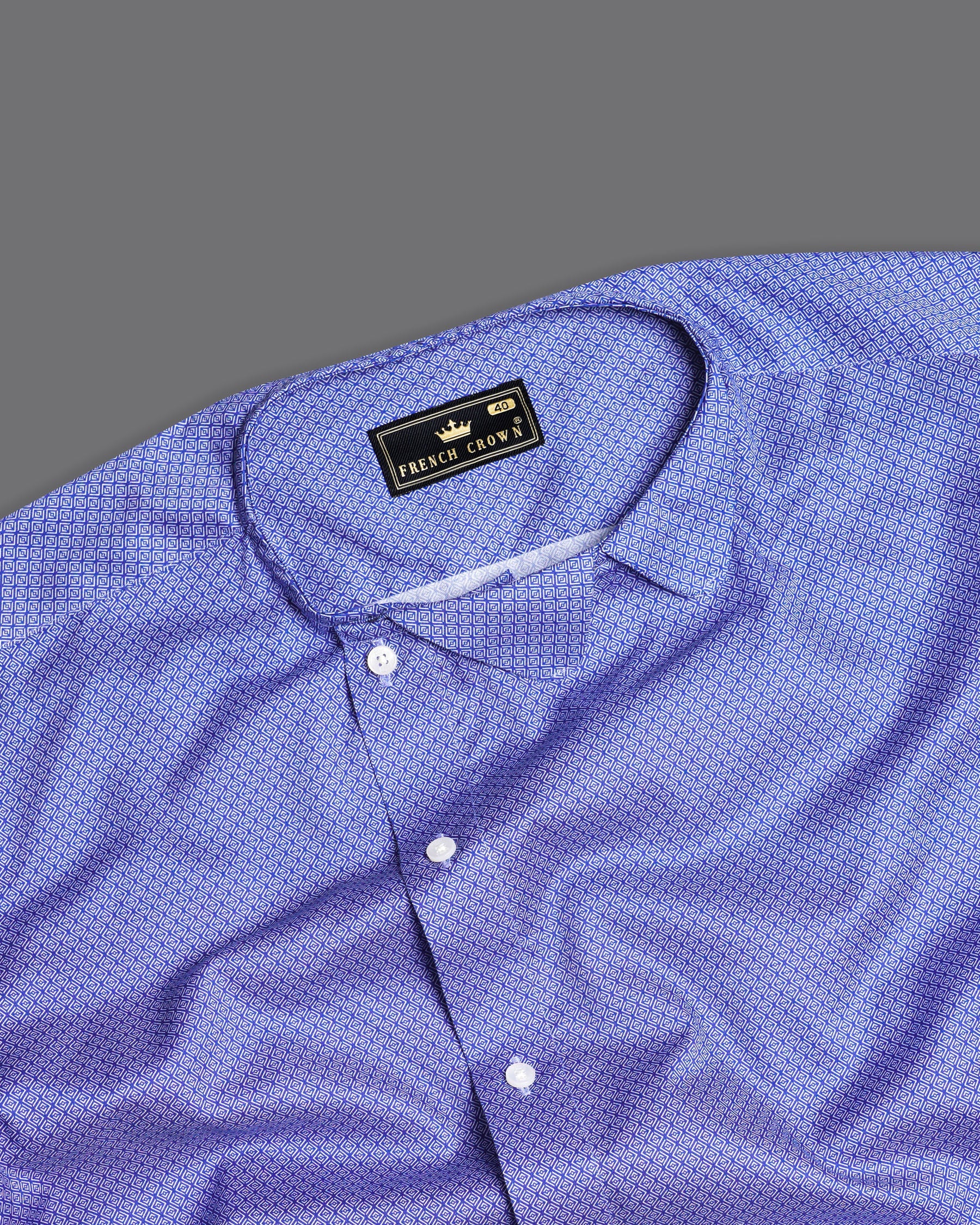 Dark Periwinkle Blue Geometric Printed Premium Cotton Designer Shirt 9851-P368-38, 9851-P368-H-38, 9851-P368-39, 9851-P368-H-39, 9851-P368-40, 9851-P368-H-40, 9851-P368-42, 9851-P368-H-42, 9851-P368-44, 9851-P368-H-44, 9851-P368-46, 9851-P368-H-46, 9851-P368-48, 9851-P368-H-48, 9851-P368-50, 9851-P368-H-50, 9851-P368-52, 9851-P368-H-52