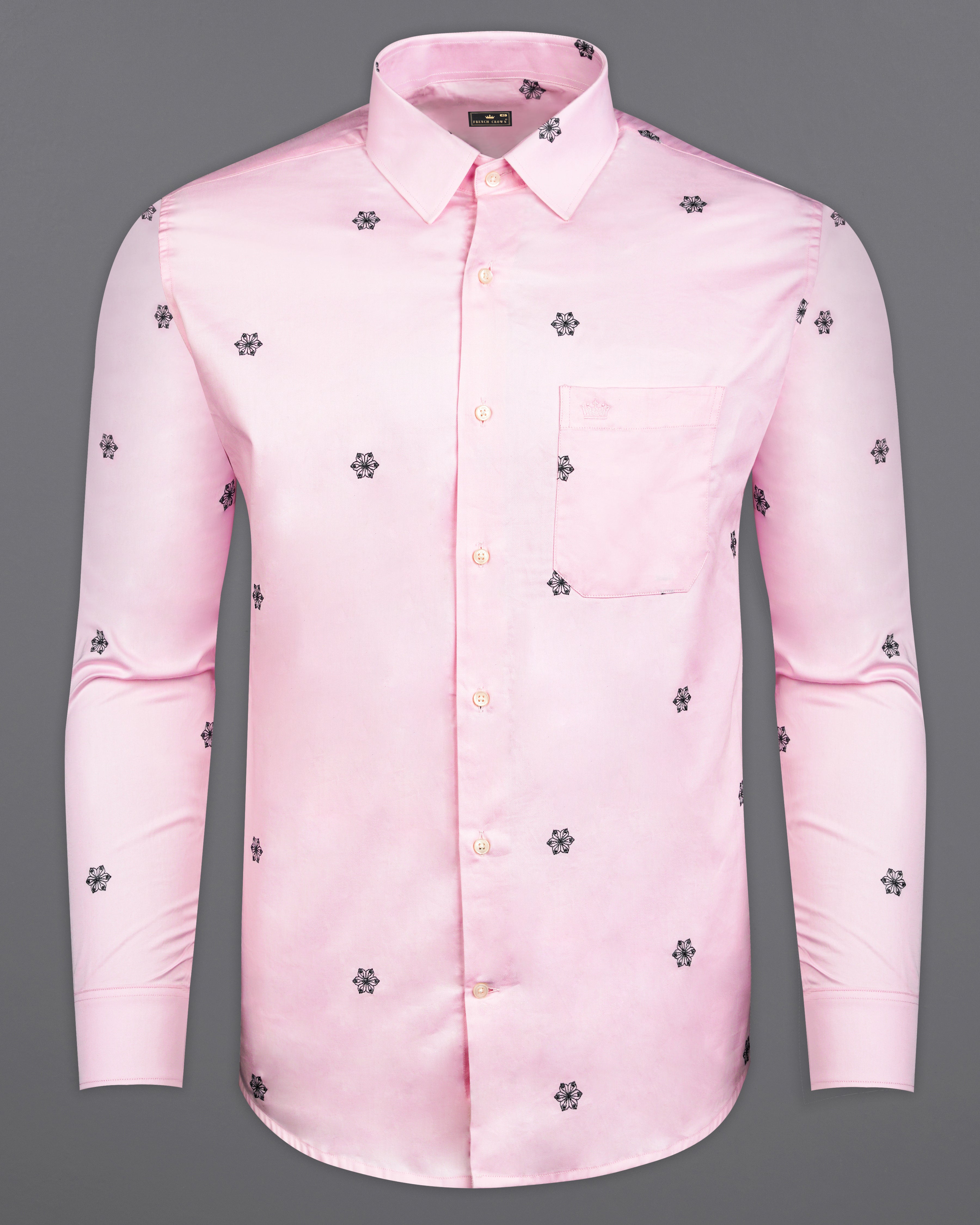 Azalea Pink with Black Textured Super Soft Premium Cotton Shirt 9860-38, 9860-H-38, 9860-39, 9860-H-39, 9860-40, 9860-H-40, 9860-42, 9860-H-42, 9860-44, 9860-H-44, 9860-46, 9860-H-46, 9860-48, 9860-H-48, 9860-50, 9860-H-50, 9860-52, 9860-H-52