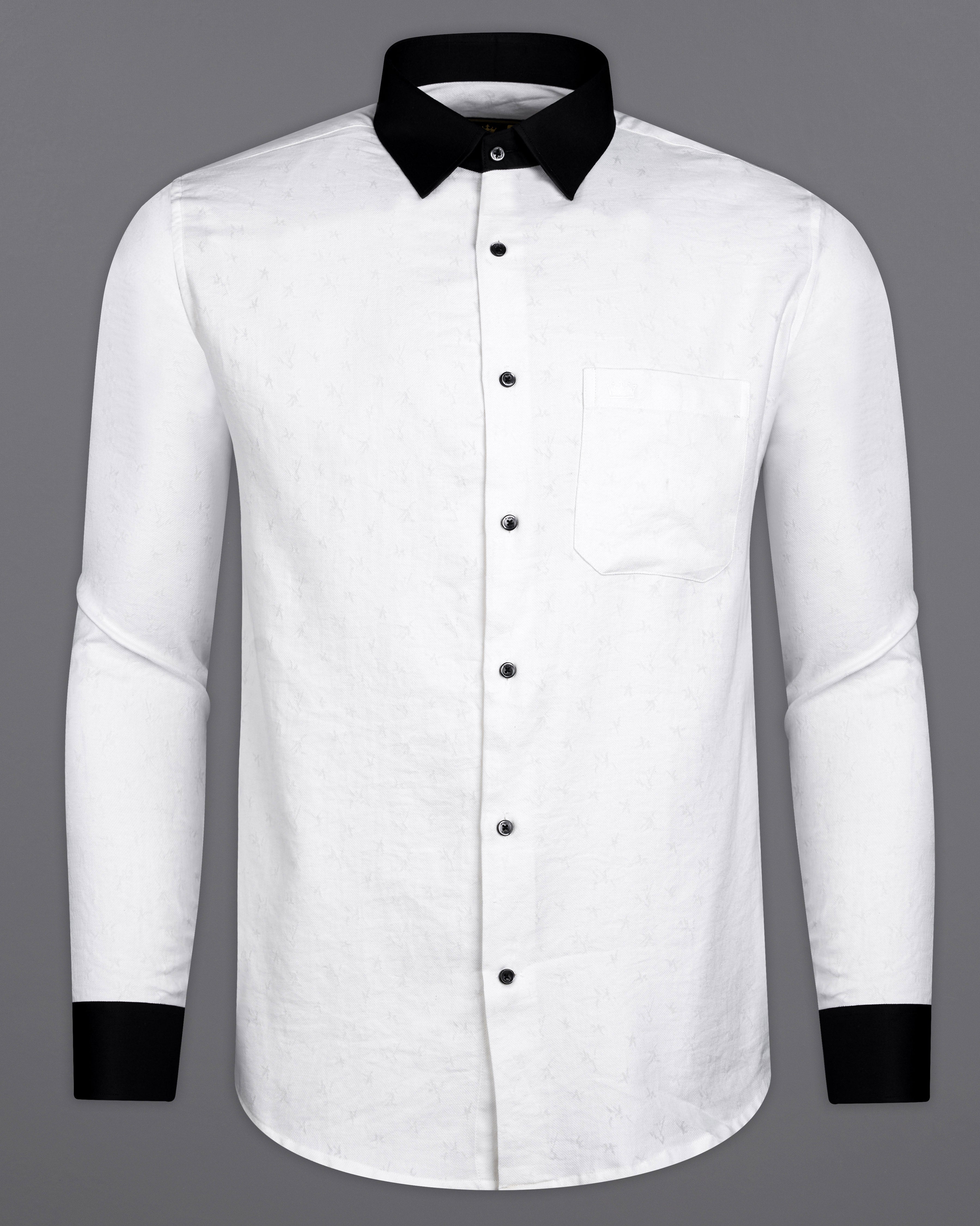 Bright White Jacquard Textured Premium Giza Cotton Shirt with Black Collar and Cuffs 9876-BCC-BLK-38, 9876-BCC-BLK-H-38, 9876-BCC-BLK-39, 9876-BCC-BLK-H-39, 9876-BCC-BLK-40, 9876-BCC-BLK-H-40, 9876-BCC-BLK-42, 9876-BCC-BLK-H-42, 9876-BCC-BLK-44, 9876-BCC-BLK-H-44, 9876-BCC-BLK-46, 9876-BCC-BLK-H-46, 9876-BCC-BLK-48, 9876-BCC-BLK-H-48, 9876-BCC-BLK-50, 9876-BCC-BLK-H-50, 9876-BCC-BLK-52, 9876-BCC-BLK-H-52