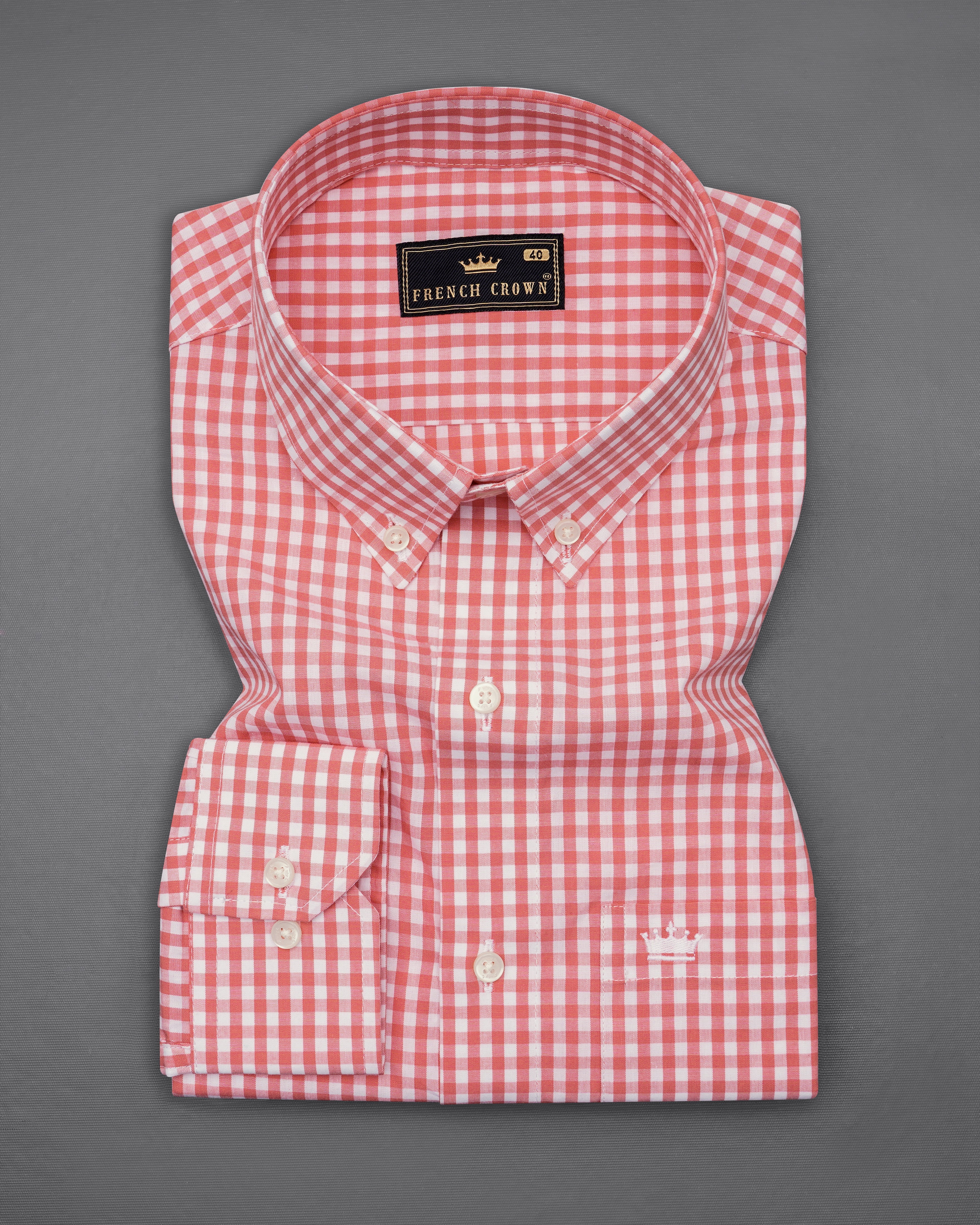 Mandy Pink and White Gingham Checkered Premium Cotton Shirt 9897-BD-38, 9897-BD-H-38, 9897-BD-39, 9897-BD-H-39, 9897-BD-40, 9897-BD-H-40, 9897-BD-42, 9897-BD-H-42, 9897-BD-44, 9897-BD-H-44, 9897-BD-46, 9897-BD-H-46, 9897-BD-48, 9897-BD-H-48, 9897-BD-50, 9897-BD-H-50, 9897-BD-52, 9897-BD-H-52