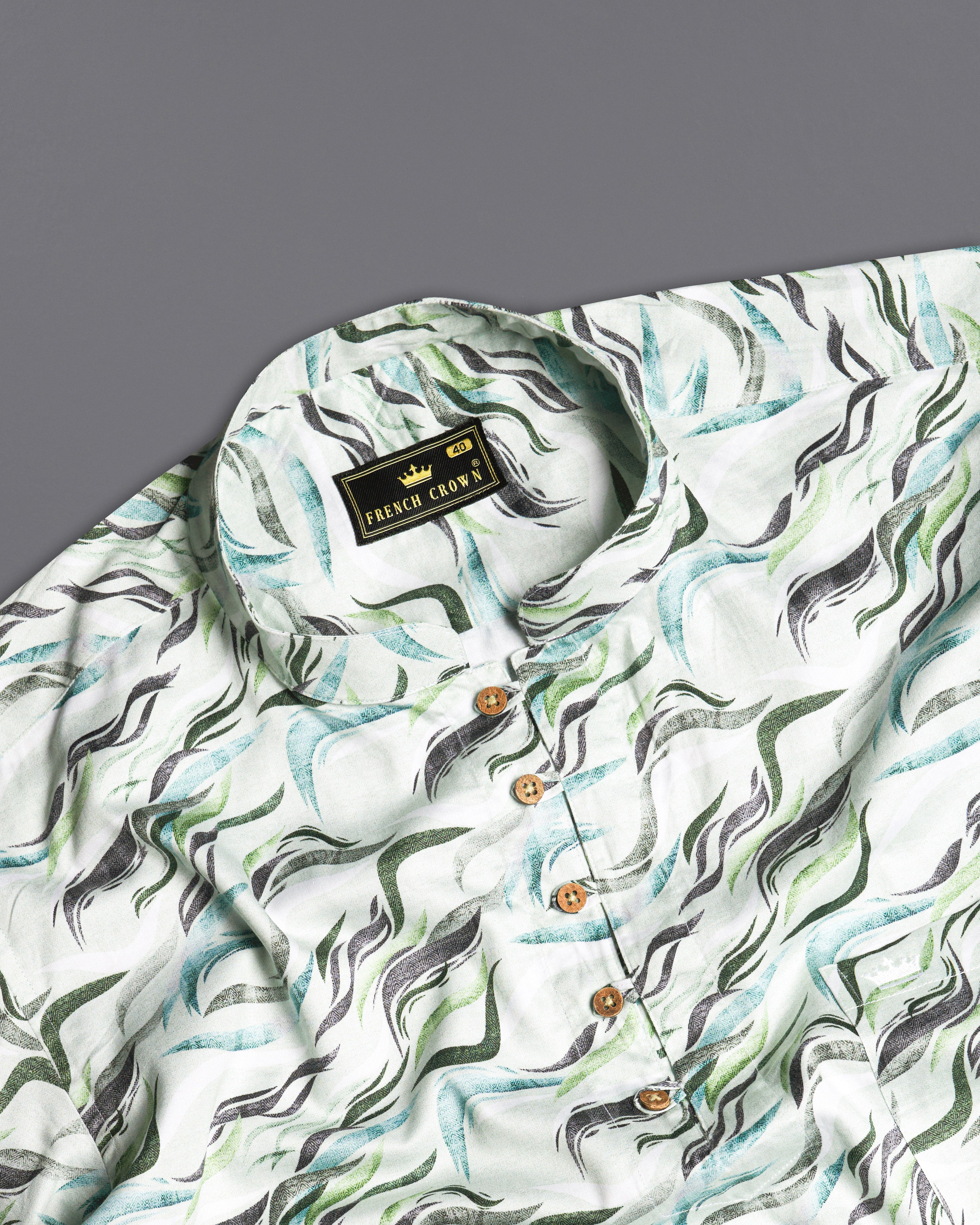 Bright White with Casper Blue and Pistachio Green Printed Super Soft Premium Cotton Kurta Shirt 9909-KS-38, 9909-KS-H-38, 9909-KS-39, 9909-KS-H-39, 9909-KS-40, 9909-KS-H-40, 9909-KS-42, 9909-KS-H-42, 9909-KS-44, 9909-KS-H-44, 9909-KS-46, 9909-KS-H-46, 9909-KS-48, 9909-KS-H-48, 9909-KS-50, 9909-KS-H-50, 9909-KS-52, 9909-KS-H-52