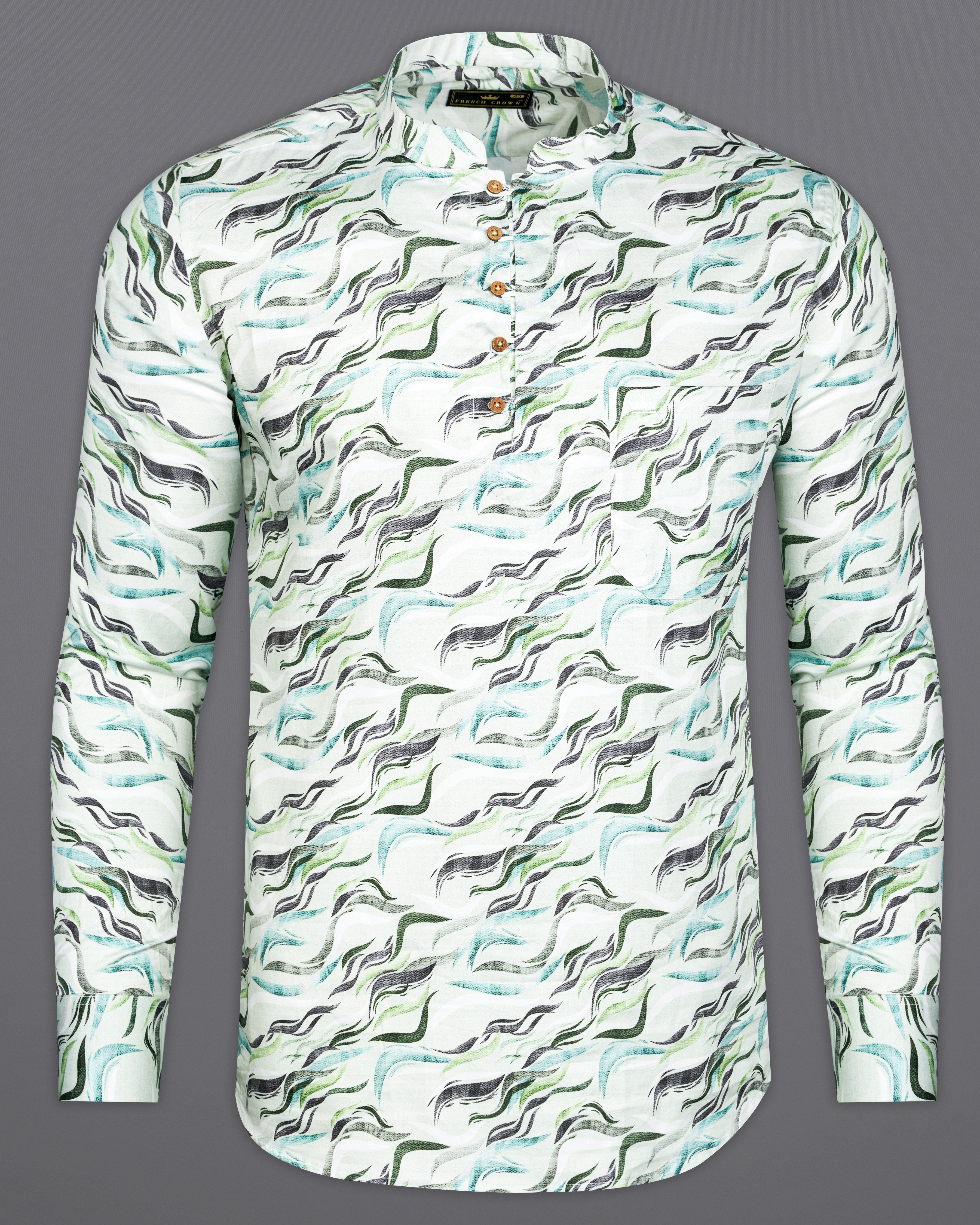 Bright White with Casper Blue and Pistachio Green Printed Super Soft Premium Cotton Kurta Shirt 9909-KS-38, 9909-KS-H-38, 9909-KS-39, 9909-KS-H-39, 9909-KS-40, 9909-KS-H-40, 9909-KS-42, 9909-KS-H-42, 9909-KS-44, 9909-KS-H-44, 9909-KS-46, 9909-KS-H-46, 9909-KS-48, 9909-KS-H-48, 9909-KS-50, 9909-KS-H-50, 9909-KS-52, 9909-KS-H-52