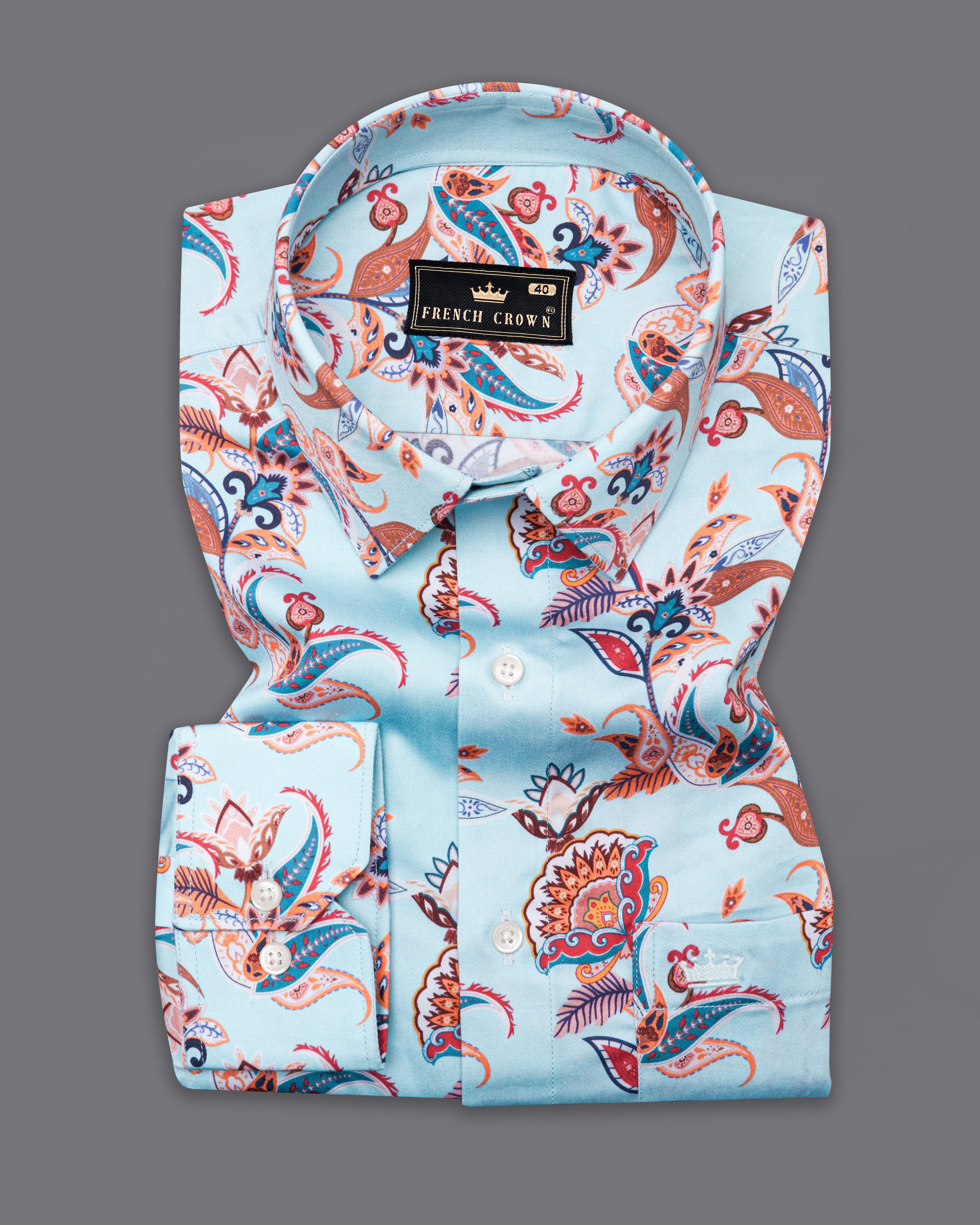 Geyser Blue Multicolour Floral Printed Super Soft Premium Cotton Shirt 9912-38, 9912-H-38, 9912-39, 9912-H-39, 9912-40, 9912-H-40, 9912-42, 9912-H-42, 9912-44, 9912-H-44, 9912-46, 9912-H-46, 9912-48, 9912-H-48, 9912-50, 9912-H-50, 9912-52, 9912-H-52