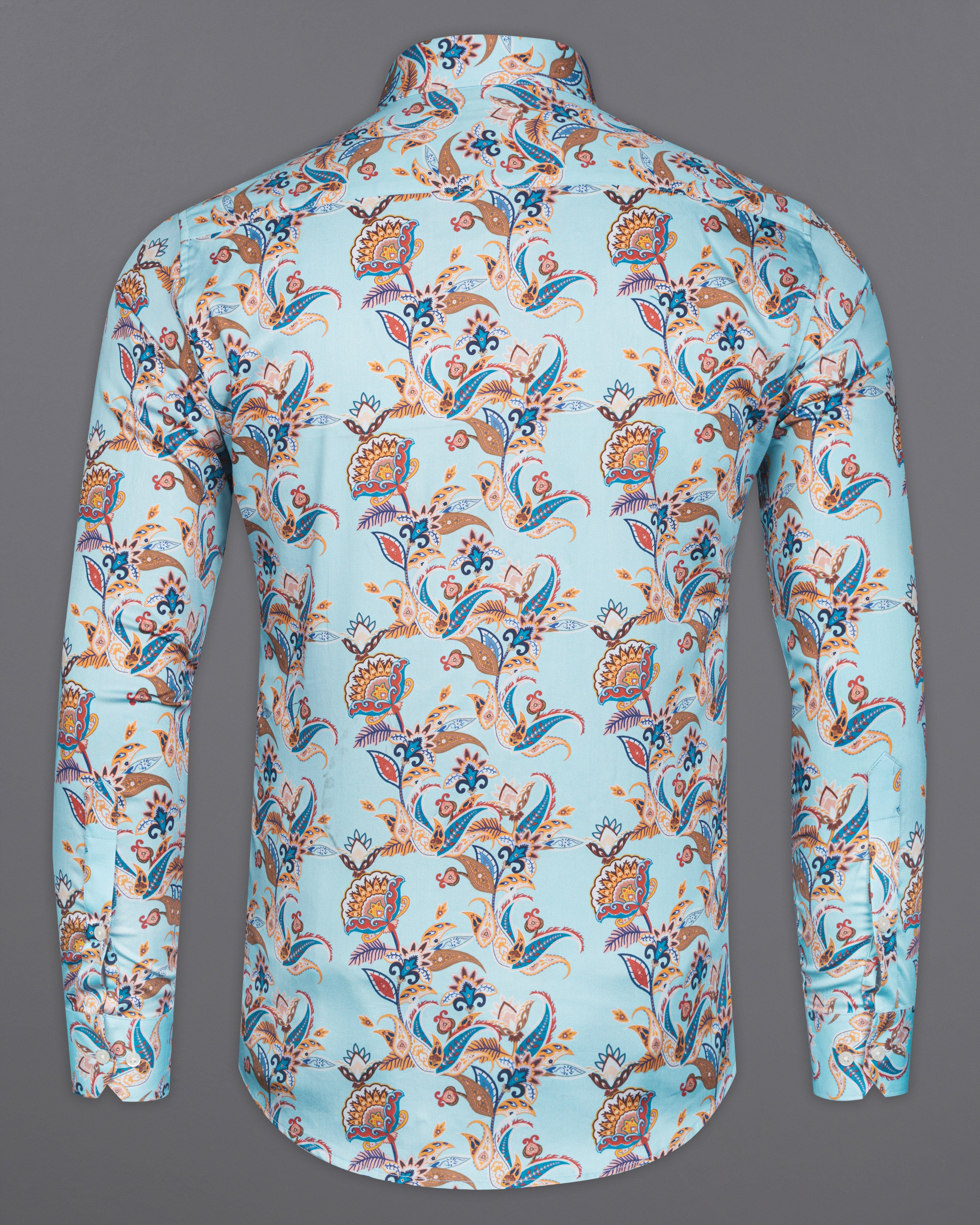 Geyser Blue Multicolour Floral Printed Super Soft Premium Cotton Shirt 9912-38, 9912-H-38, 9912-39, 9912-H-39, 9912-40, 9912-H-40, 9912-42, 9912-H-42, 9912-44, 9912-H-44, 9912-46, 9912-H-46, 9912-48, 9912-H-48, 9912-50, 9912-H-50, 9912-52, 9912-H-52