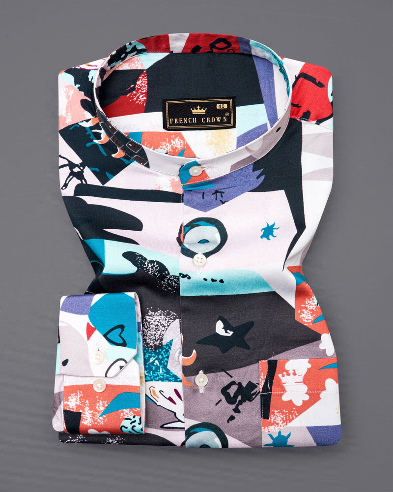 Twilight Blue with Cinnabar Red Abstract Printed Super Soft Printed Shirt 9922-M-38, 9922-M-38, 9922-M-39, 9922-M-39, 9922-M-40, 9922-M-40, 9922-M-42, 9922-M-42, 9922-M-44, 9922-M-44, 9922-M-46, 9922-M-46, 9922-M-48, 9922-M-48, 9922-M-50, 9922-M-50, 9922-M-52, 9922-M-52