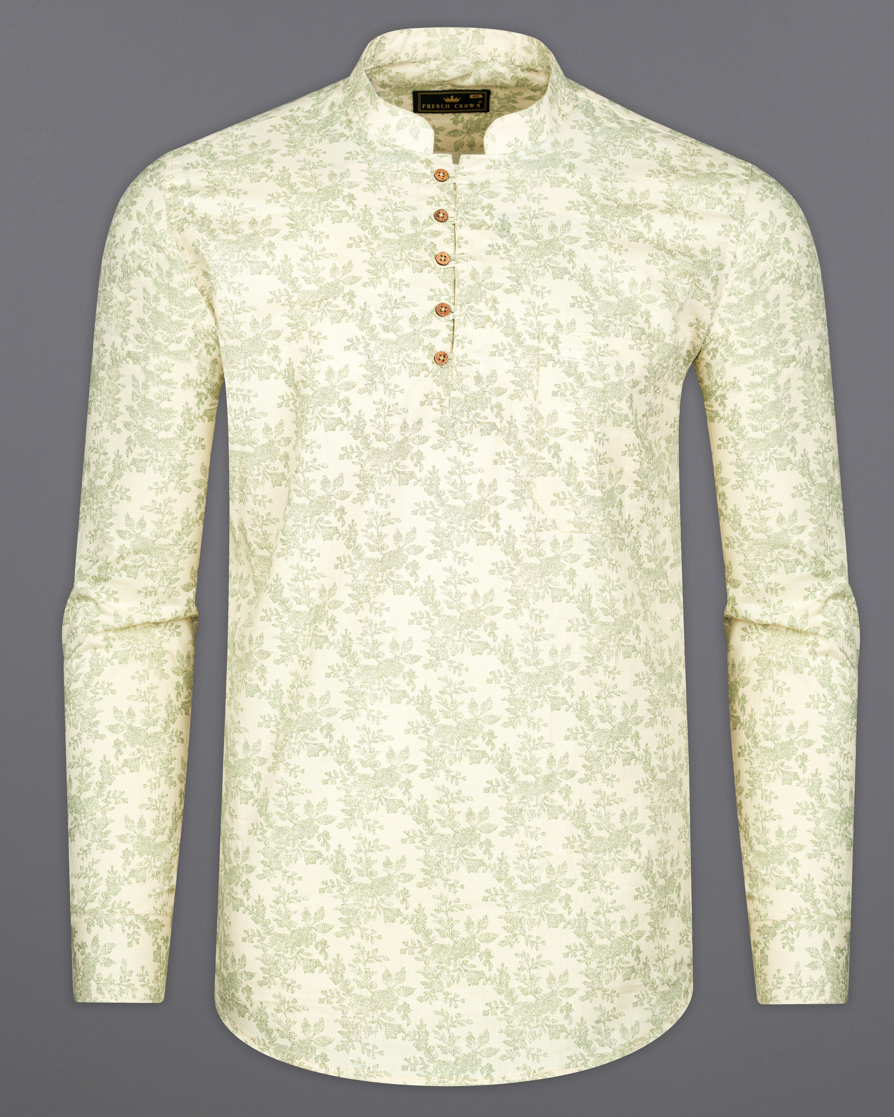 Beige with Moss Green Ditsy Printed Luxurious Linen Kurta Shirt 9930-KS-38, 9930-KS-H-38, 9930-KS-39, 9930-KS-H-39, 9930-KS-40, 9930-KS-H-40, 9930-KS-42, 9930-KS-H-42, 9930-KS-44, 9930-KS-H-44, 9930-KS-46, 9930-KS-H-46, 9930-KS-48, 9930-KS-H-48, 9930-KS-50, 9930-KS-H-50, 9930-KS-52, 9930-KS-H-52c.