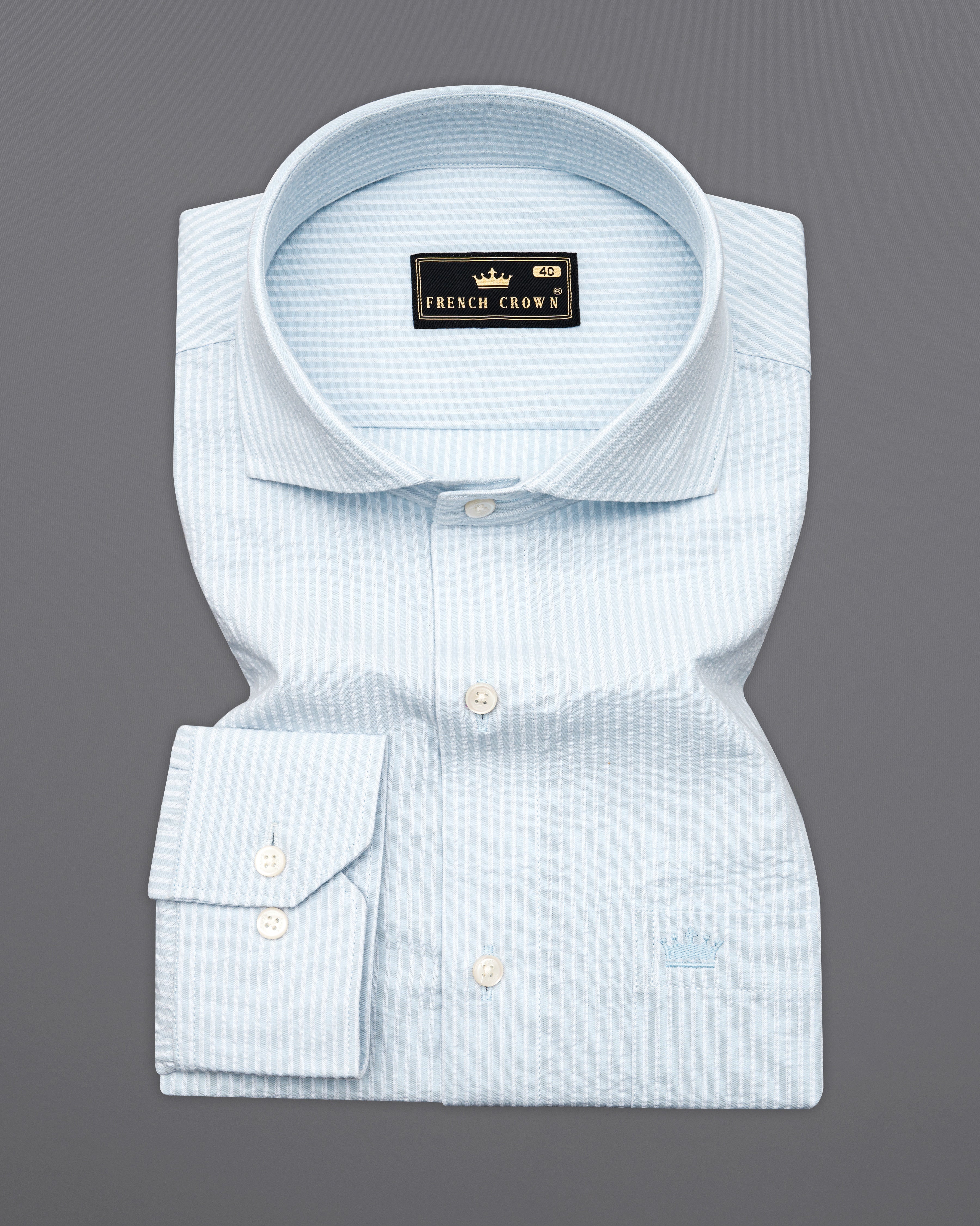 Gainsboro Gray and White Pin Striped Seersucker Premium Giza Cotton Shirt 9933-CA-38, 9933-CA-H-38, 9933-CA-39, 9933-CA-H-39, 9933-CA-40, 9933-CA-H-40, 9933-CA-42, 9933-CA-H-42, 9933-CA-44, 9933-CA-H-44, 9933-CA-46, 9933-CA-H-46, 9933-CA-48, 9933-CA-H-48, 9933-CA-50, 9933-CA-H-50, 9933-CA-52, 9933-CA-H-52