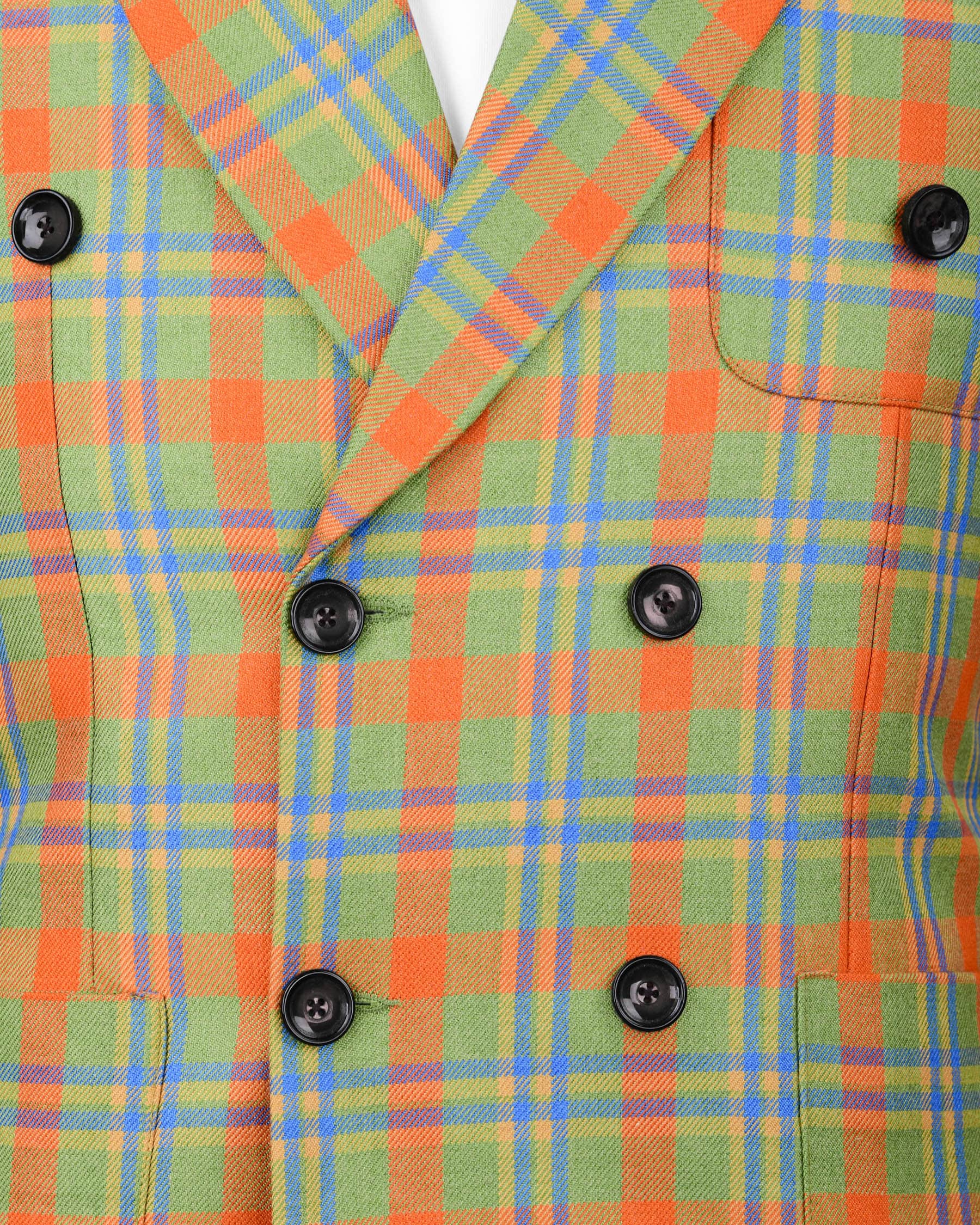 Pine Glade Multi-Color Plaid Double Breasted Sports Blazer