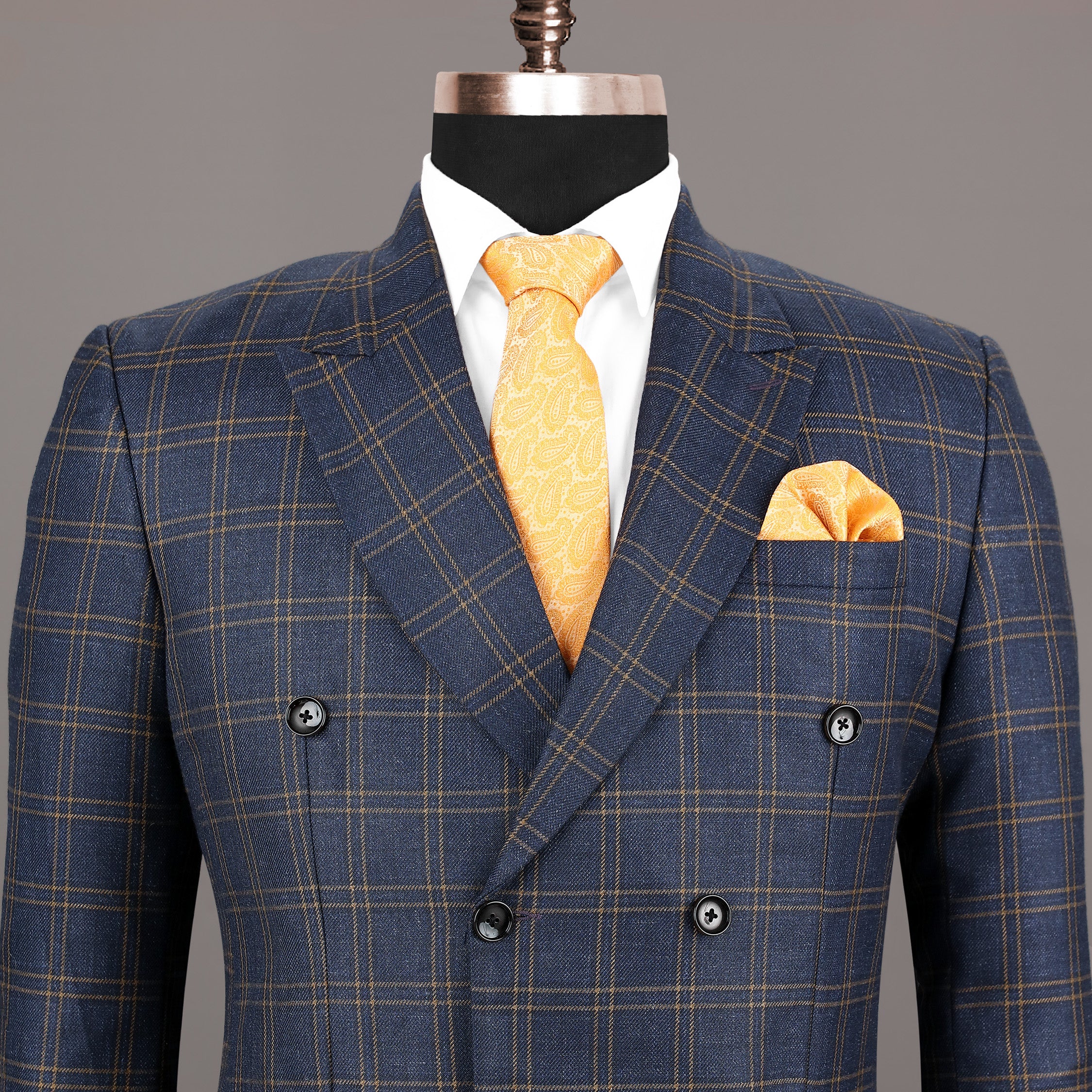 Martinique Blue Wool Rich Double Breasted Windowpane Blazer BL1191-DB-36, BL1191-DB-38, BL1191-DB-42, BL1191-DB-44, BL1191-DB-46, BL1191-DB-48, BL1191-DB-50, BL1191-DB-52, BL1191-DB-54, BL1191-DB-56, BL1191-DB-58, BL1191-DB-60, BL1191-DB-40