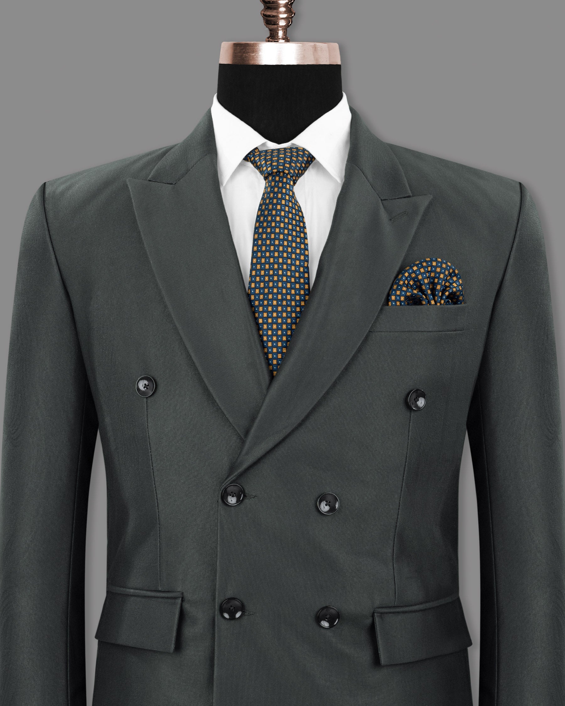 Greyish Green Premium Cotton Double Breasted Blazer BL1214-DB-60, BL1214-DB-48, BL1214-DB-36, BL1214-DB-38, BL1214-DB-40, BL1214-DB-44, BL1214-DB-46, BL1214-DB-50, BL1214-DB-52, BL1214-DB-54, BL1214-DB-56, BL1214-DB-58, BL1214-DB-42