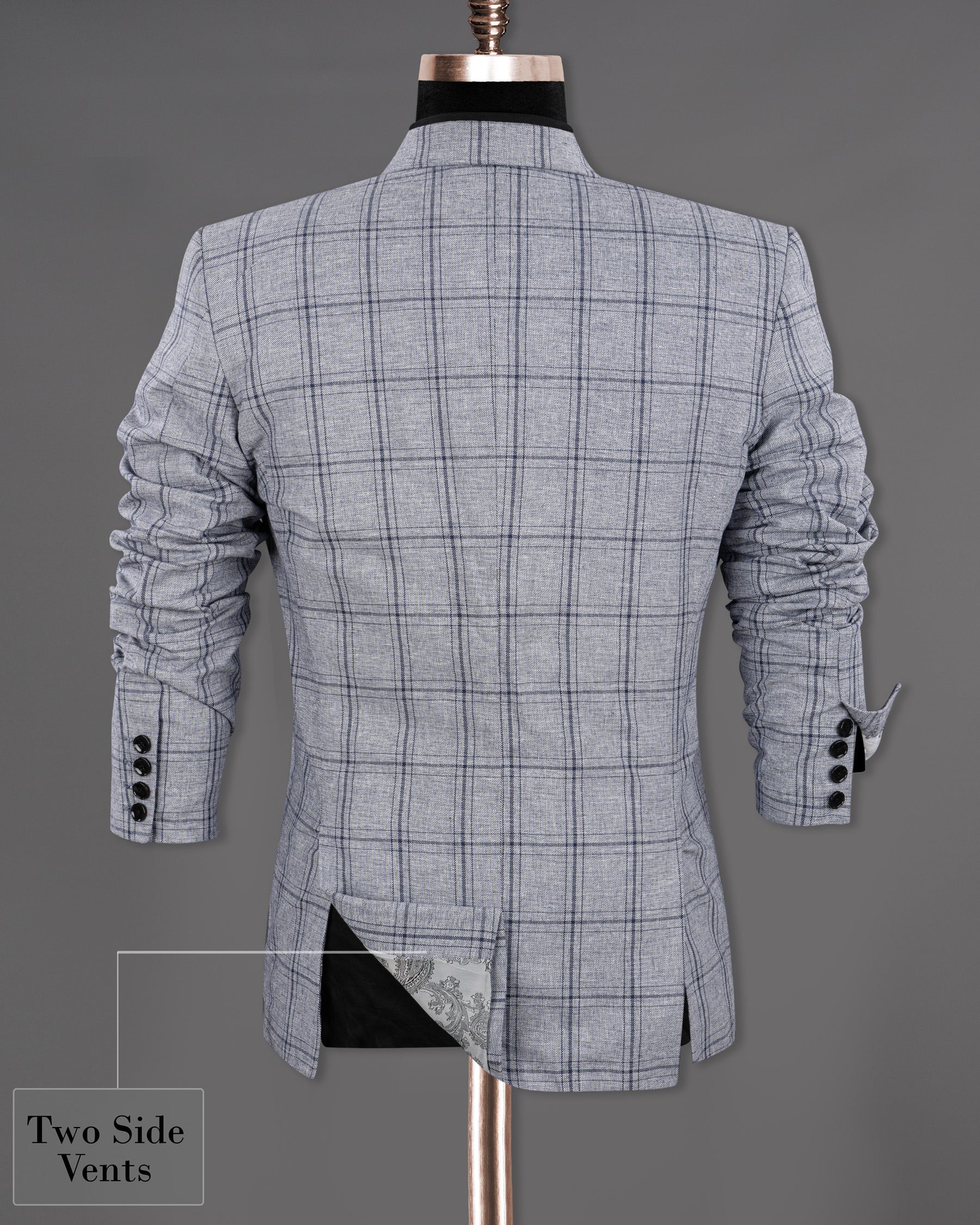 Gallery Gray Windowpane Premium Cotton Blazer