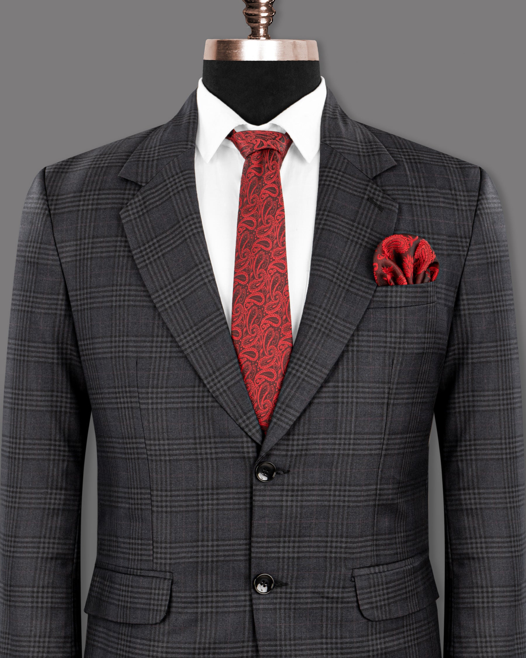 Thunder Gray Windowpane Wool Rich Blazer BL1230-SB-54, BL1230-SB-56, BL1230-SB-58, BL1230-SB-60, BL1230-SB-36, BL1230-SB-38, BL1230-SB-40, BL1230-SB-42, BL1230-SB-44, BL1230-SB-46, BL1230-SB-48, BL1230-SB-50, BL1230-SB-52