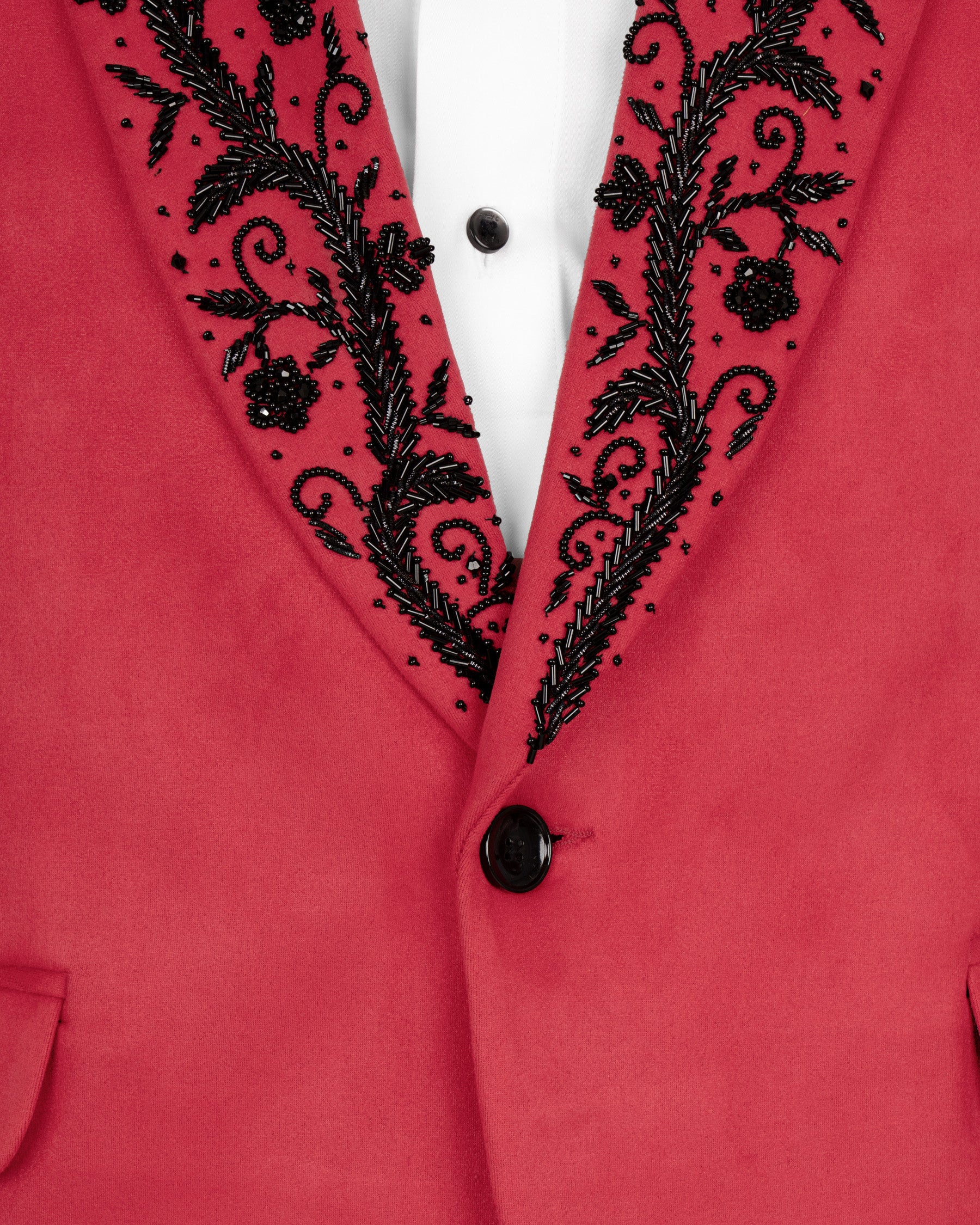 Red velvet hand-crafted Super Soft Designer Tuxedo Blazer BL1247-KWL-D12-36, BL1247-KWL-D12-38, BL1247-KWL-D12-40, BL1247-KWL-D12-42, BL1247-KWL-D12-46, BL1247-KWL-D12-48, BL1247-KWL-D12-50, BL1247-KWL-D12-52, BL1247-KWL-D12-54, BL1247-KWL-D12-58, BL1247-KWL-D12-60, BL1247-KWL-D12-56, BL1247-KWL-D12-44