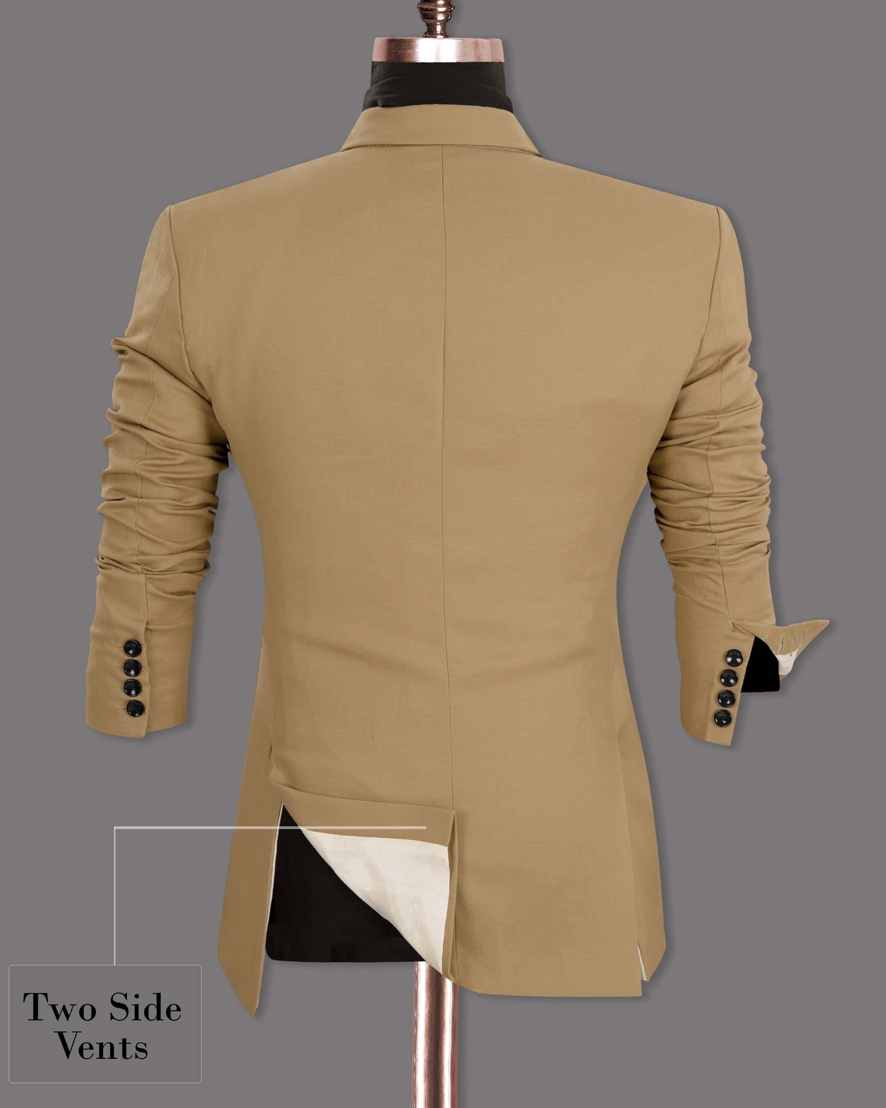 Mongoose Cream Stretchable Double Breasted Premium Cotton Blazer BL1266-DB-36, BL1266-DB-38, BL1266-DB-40, BL1266-DB-42, BL1266-DB-44, BL1266-DB-46, BL1266-DB-48, BL1266-DB-50, BL1266-DB-52, BL1266-DB-54, BL1266-DB-56, BL1266-DB-58, BL1266-DB-60