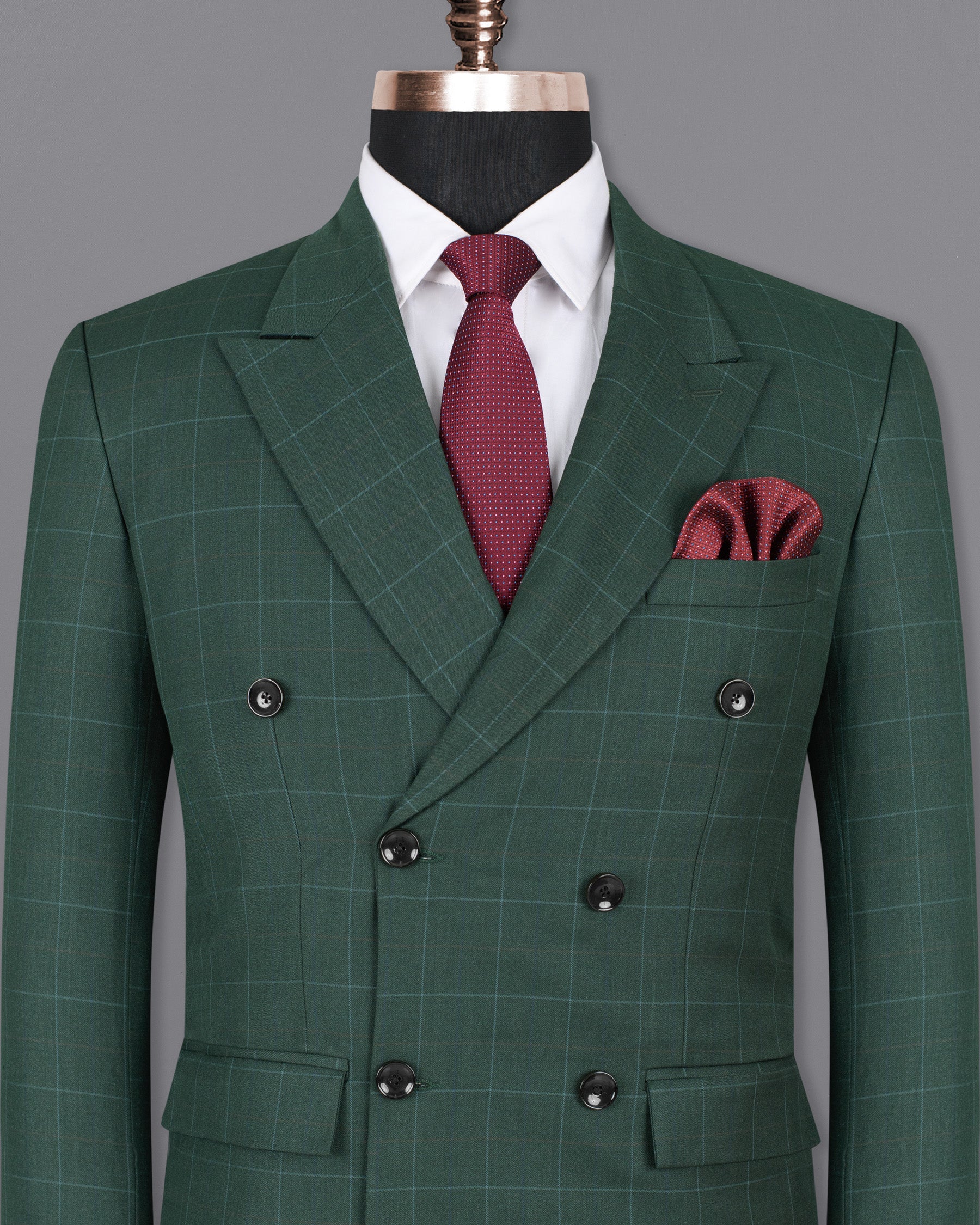 Celtic Green Double-Breasted Windowpane Wool Rich Blazer BL1348-DB-36, BL1348-DB-38, BL1348-DB-40, BL1348-DB-42, BL1348-DB-44, BL1348-DB-46, BL1348-DB-48, BL1348-DB-50, BL1348-DB-52, BL1348-DB-54, BL1348-DB-56, BL1348-DB-58, BL1348-DB-60