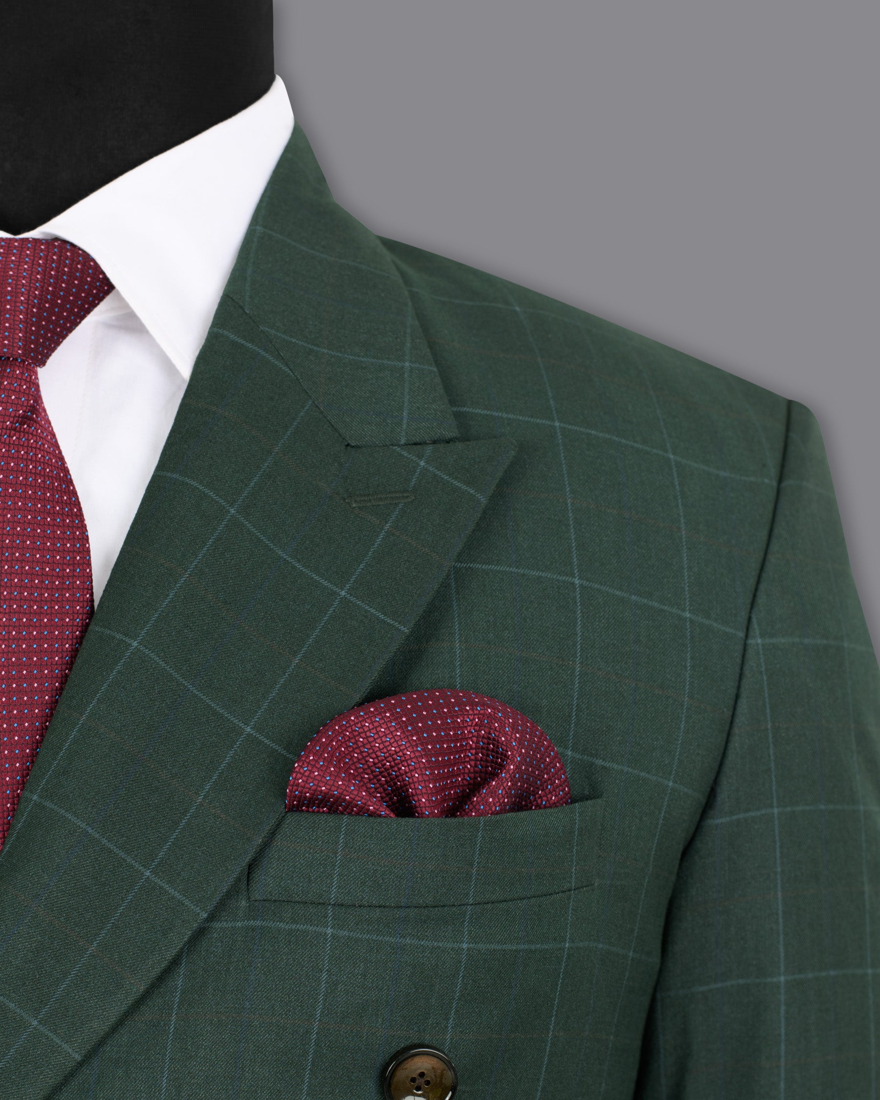 Celtic Green Double-Breasted Windowpane Wool Rich Blazer BL1348-DB-36, BL1348-DB-38, BL1348-DB-40, BL1348-DB-42, BL1348-DB-44, BL1348-DB-46, BL1348-DB-48, BL1348-DB-50, BL1348-DB-52, BL1348-DB-54, BL1348-DB-56, BL1348-DB-58, BL1348-DB-60