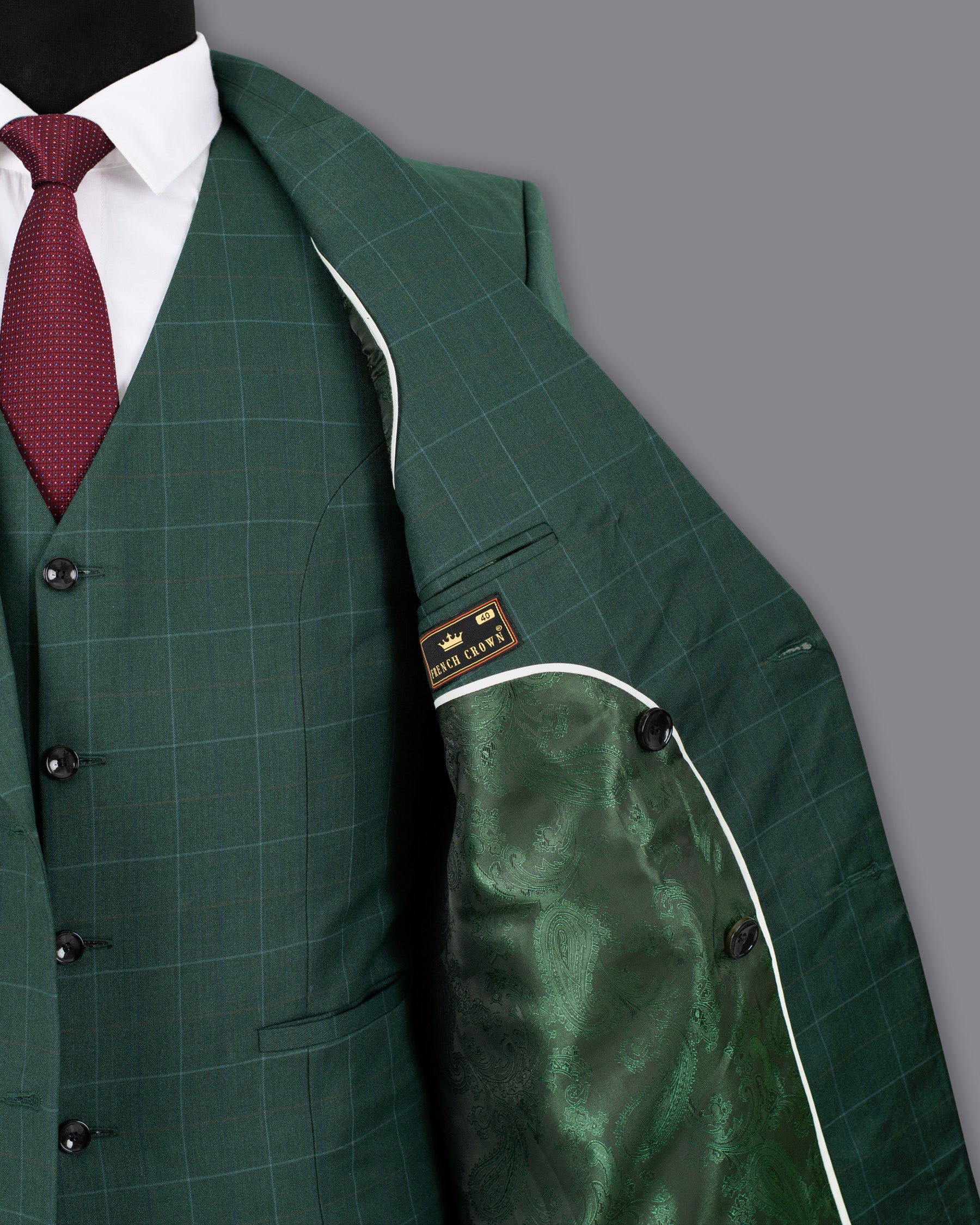 Celtic Green Double-Breasted Windowpane Wool Rich Blazer BL1348-DB-36, BL1348-DB-38, BL1348-DB-40, BL1348-DB-42, BL1348-DB-44, BL1348-DB-46, BL1348-DB-48, BL1348-DB-50, BL1348-DB-52, BL1348-DB-54, BL1348-DB-56, BL1348-DB-58, BL1348-DB-60