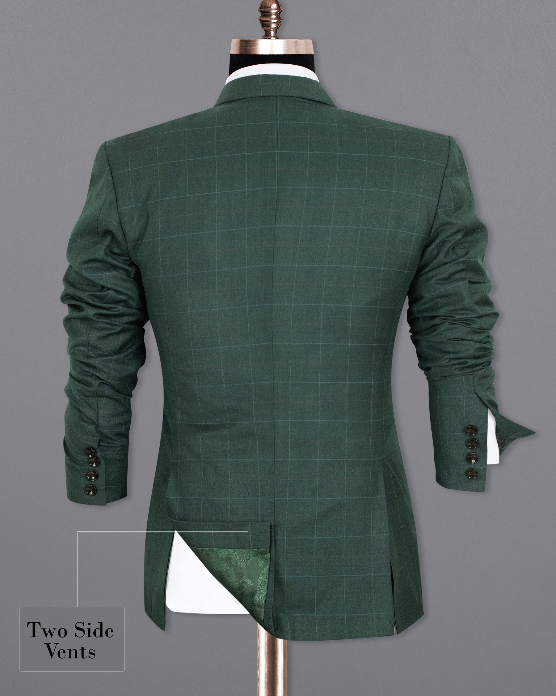 Celtic Green Double-Breasted Windowpane Wool Rich Blazer BL1348-DB-36, BL1348-DB-38, BL1348-DB-40, BL1348-DB-42, BL1348-DB-44, BL1348-DB-46, BL1348-DB-48, BL1348-DB-50, BL1348-DB-52, BL1348-DB-54, BL1348-DB-56, BL1348-DB-58, BL1348-DB-60