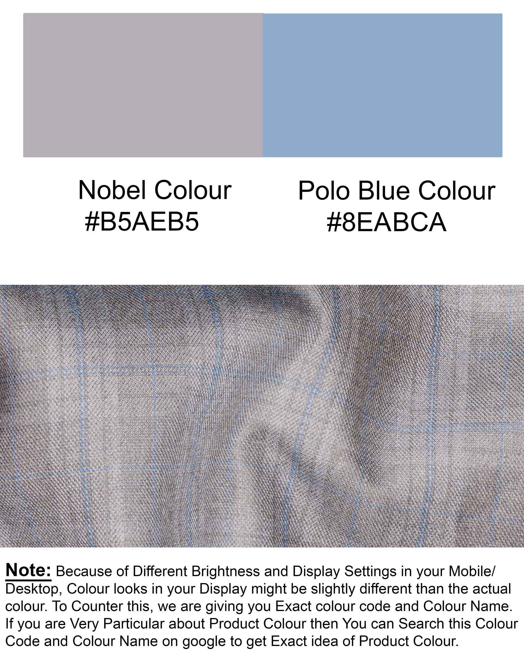 Nobel Grey Subtle Plaid Double-Breasted Wool Rich Blazer BL1363-DB-36, BL1363-DB-38, BL1363-DB-40, BL1363-DB-42, BL1363-DB-44, BL1363-DB-46, BL1363-DB-48, BL1363-DB-50, BL1363-DB-52, BL1363-DB-54, BL1363-DB-56, BL1363-DB-58, BL1363-DB-60