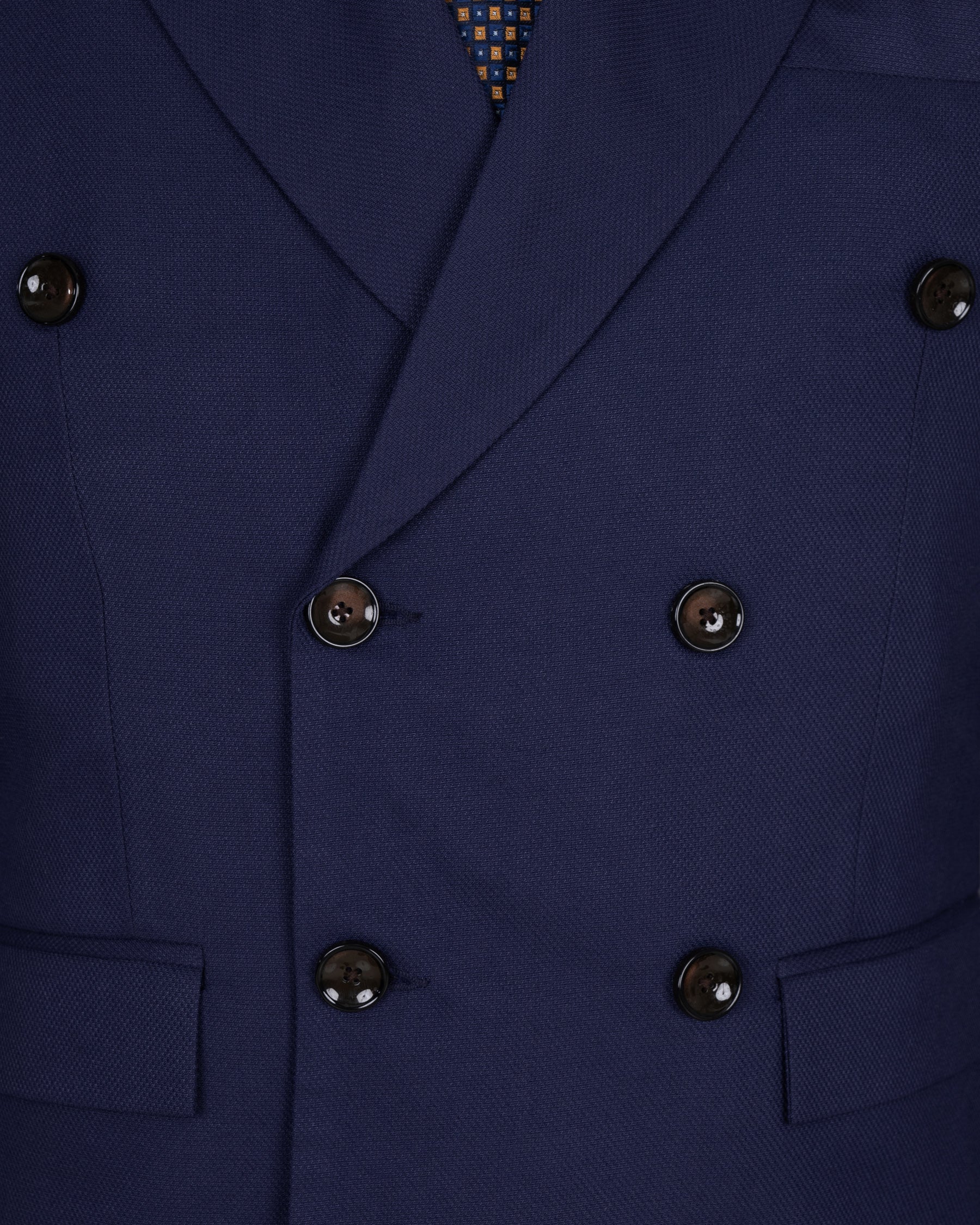 Royal Blue Wool Rich Double Breasted Blazer