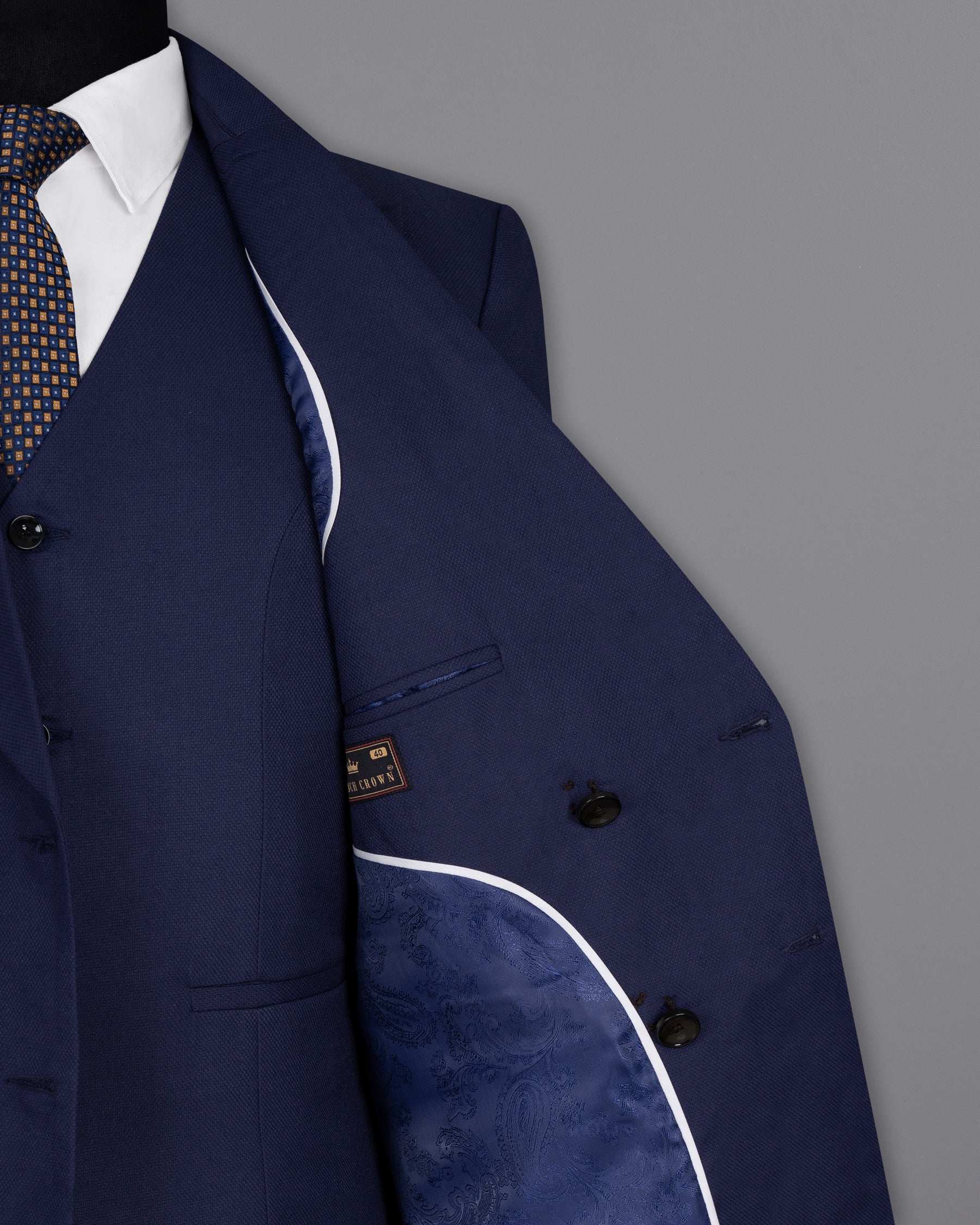 Royal Blue Wool Rich Double Breasted Blazer