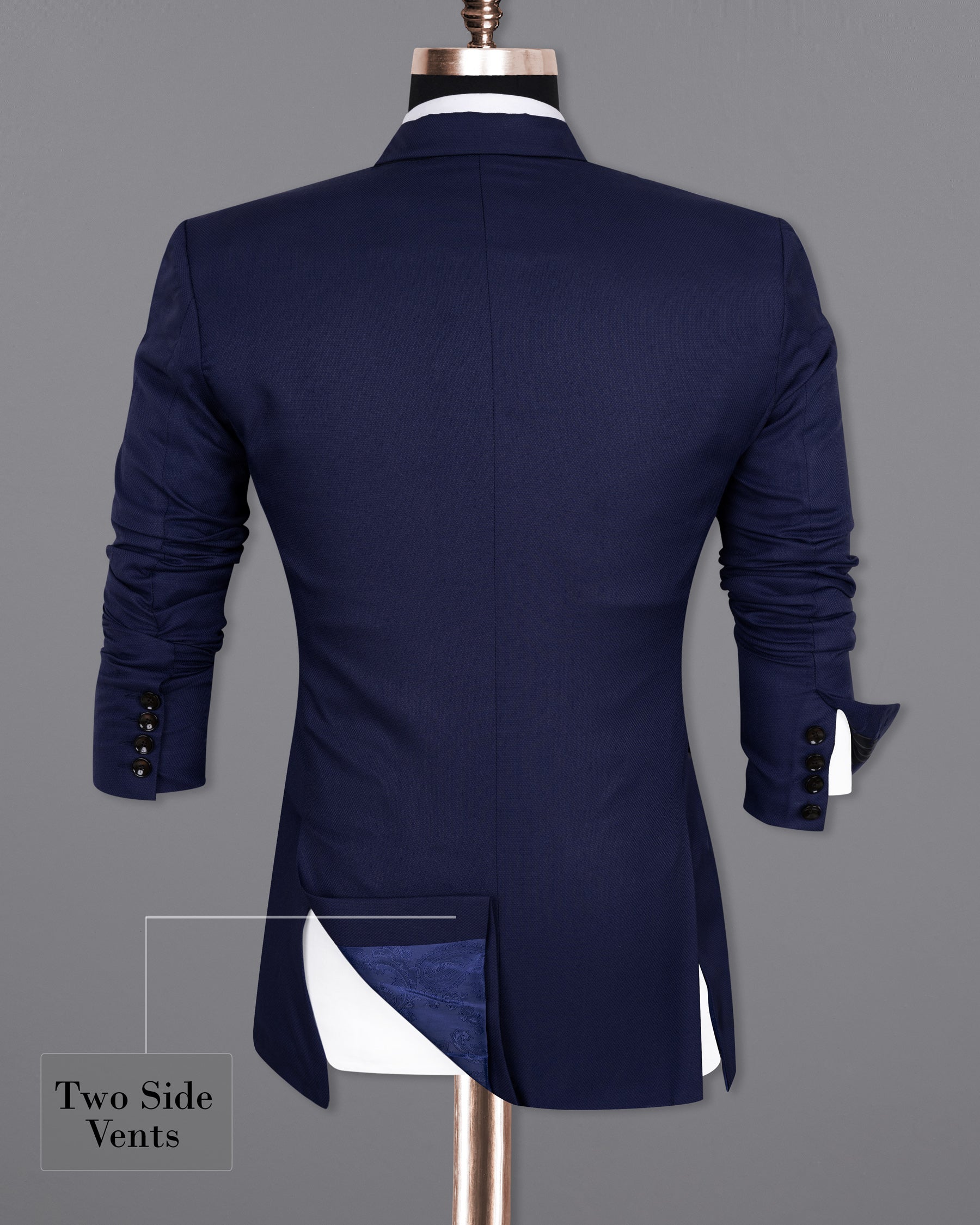Royal Blue Wool Rich Double Breasted Blazer