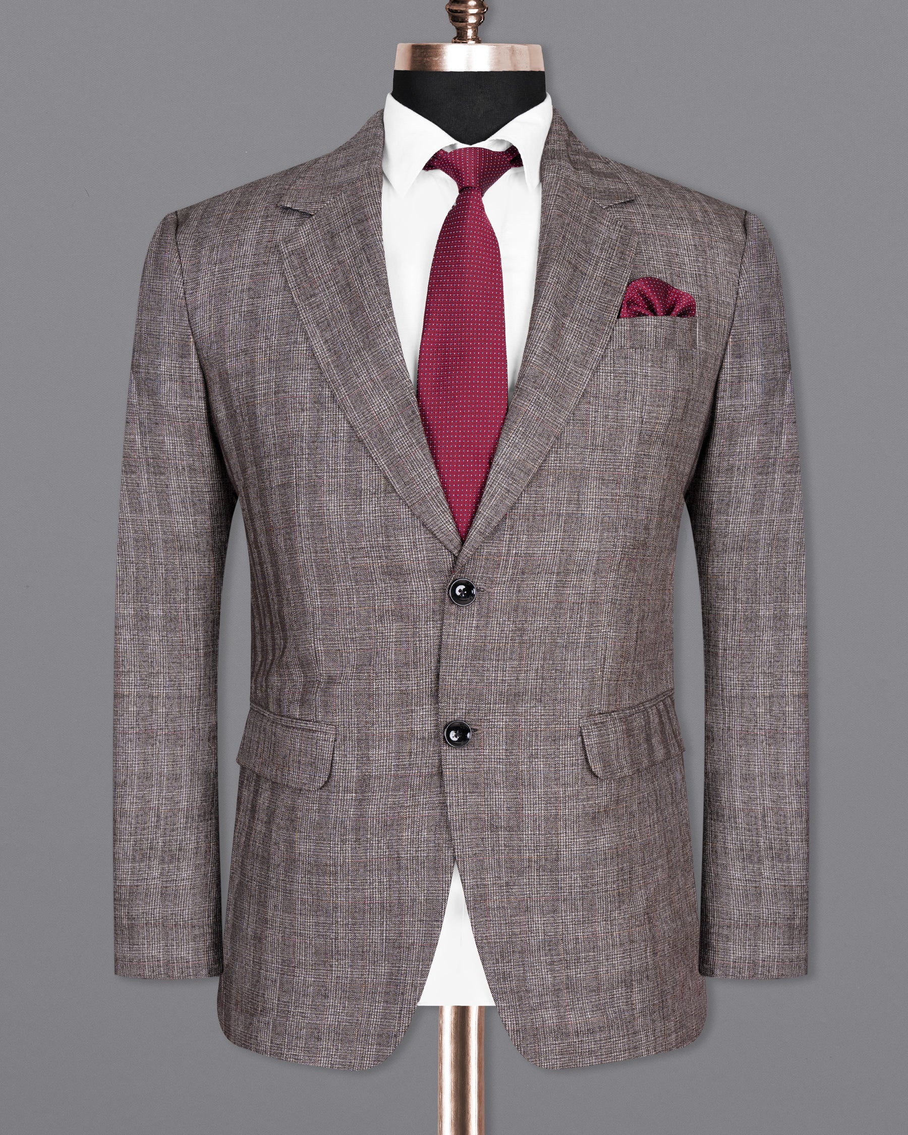 Don Juan Brown Plaid Wool Rich Blazer BL1394-SB-36, BL1394-SB-38, BL1394-SB-40, BL1394-SB-42, BL1394-SB-44, BL1394-SB-46, BL1394-SB-48, BL1394-SB-50, BL1394-SB-52, BL1394-SB-54, BL1394-SB-56, BL1394-SB-58, BL1394-SB-60