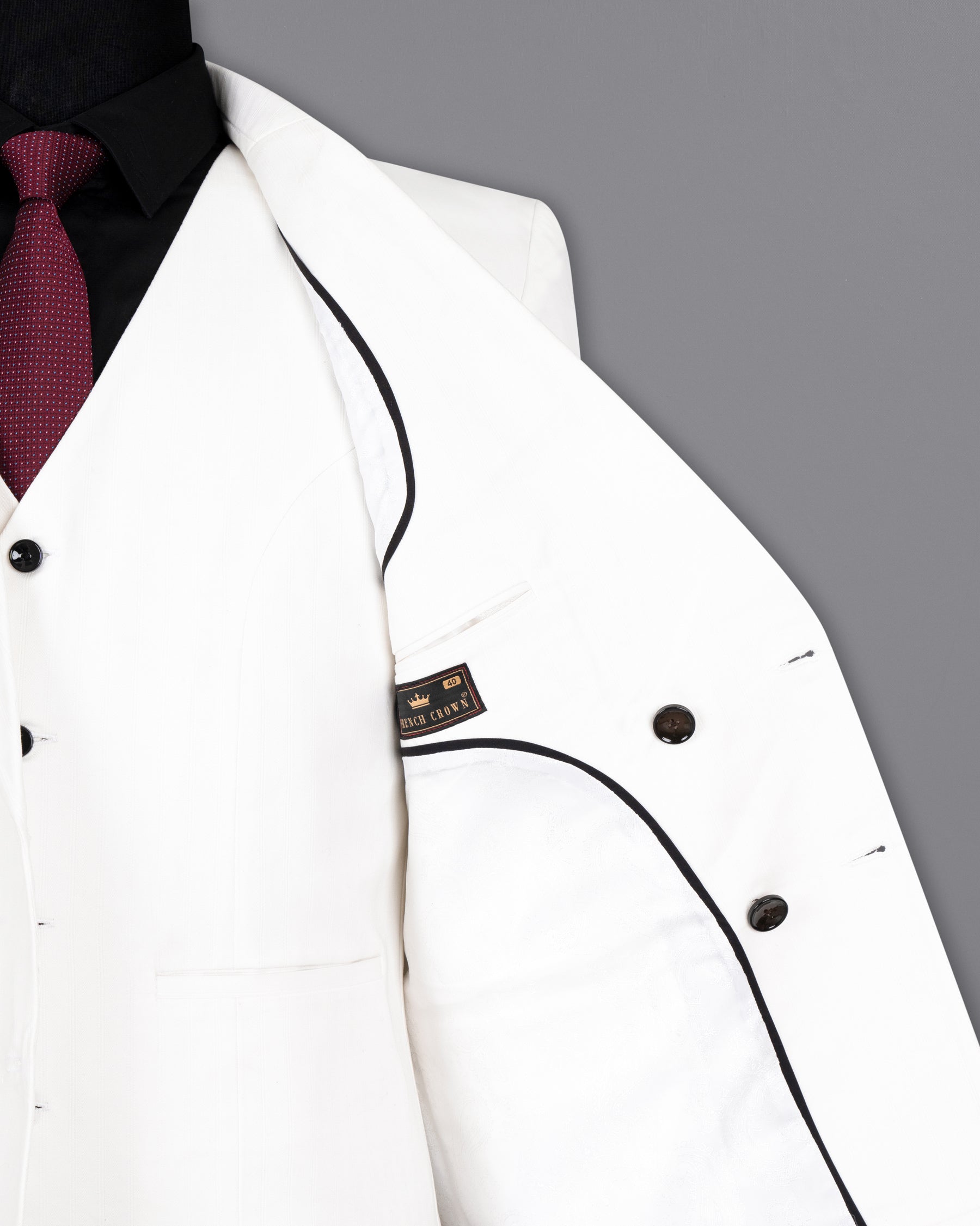 Bright White Subtle Striped  Double Breasted Premium Cotton Blazer BL1395-DB-36, BL1395-DB-38, BL1395-DB-40, BL1395-DB-42, BL1395-DB-44, BL1395-DB-46, BL1395-DB-48, BL1395-DB-50, BL1395-DB-52, BL1395-DB-54, BL1395-DB-56, BL1395-DB-58, BL1395-DB-60