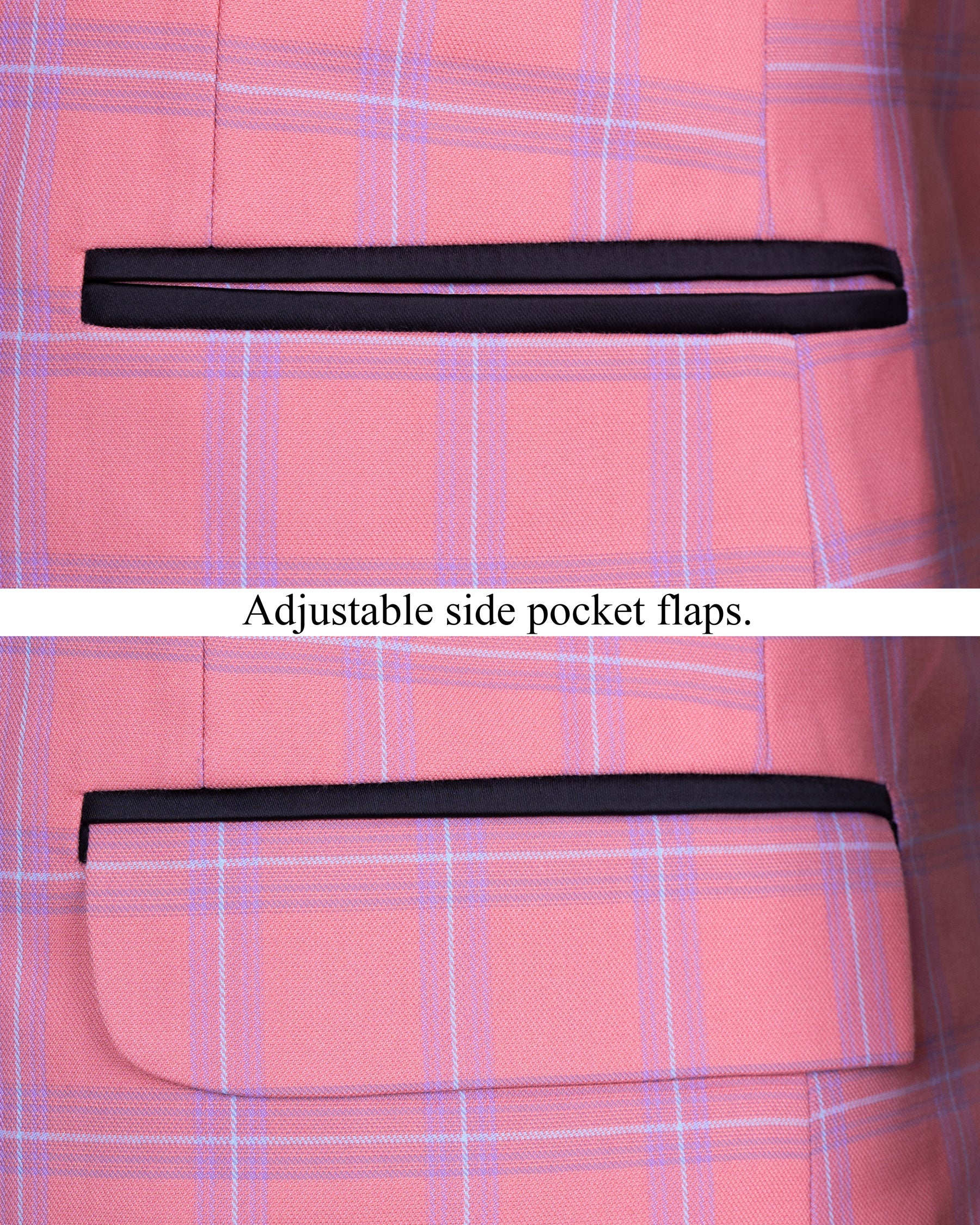 Wewak Pink Windowpane Woolrich Tuxedo Blazer BL1427-BKL-36,BL1427-BKL-38,BL1427-BKL-40,BL1427-BKL-42,BL1427-BKL-44,BL1427-BKL-46,BL1427-BKL-48,BL1427-BKL-50,BL1427-BKL-52,BL1427-BKL-54,BL1427-BKL-56,BL1427-BKL-58,BL1427-BKL-60