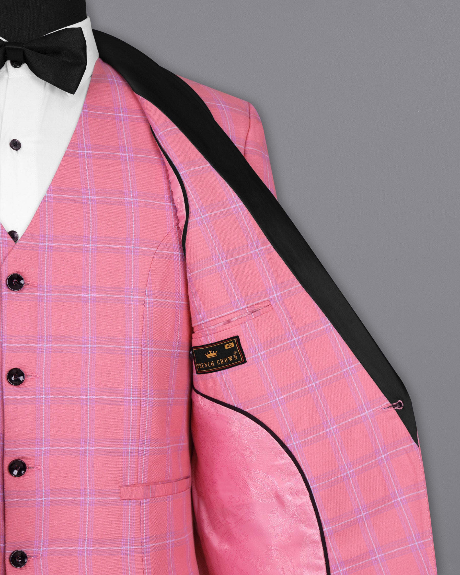 Wewak Pink Windowpane Woolrich Tuxedo Blazer BL1427-BKL-36,BL1427-BKL-38,BL1427-BKL-40,BL1427-BKL-42,BL1427-BKL-44,BL1427-BKL-46,BL1427-BKL-48,BL1427-BKL-50,BL1427-BKL-52,BL1427-BKL-54,BL1427-BKL-56,BL1427-BKL-58,BL1427-BKL-60